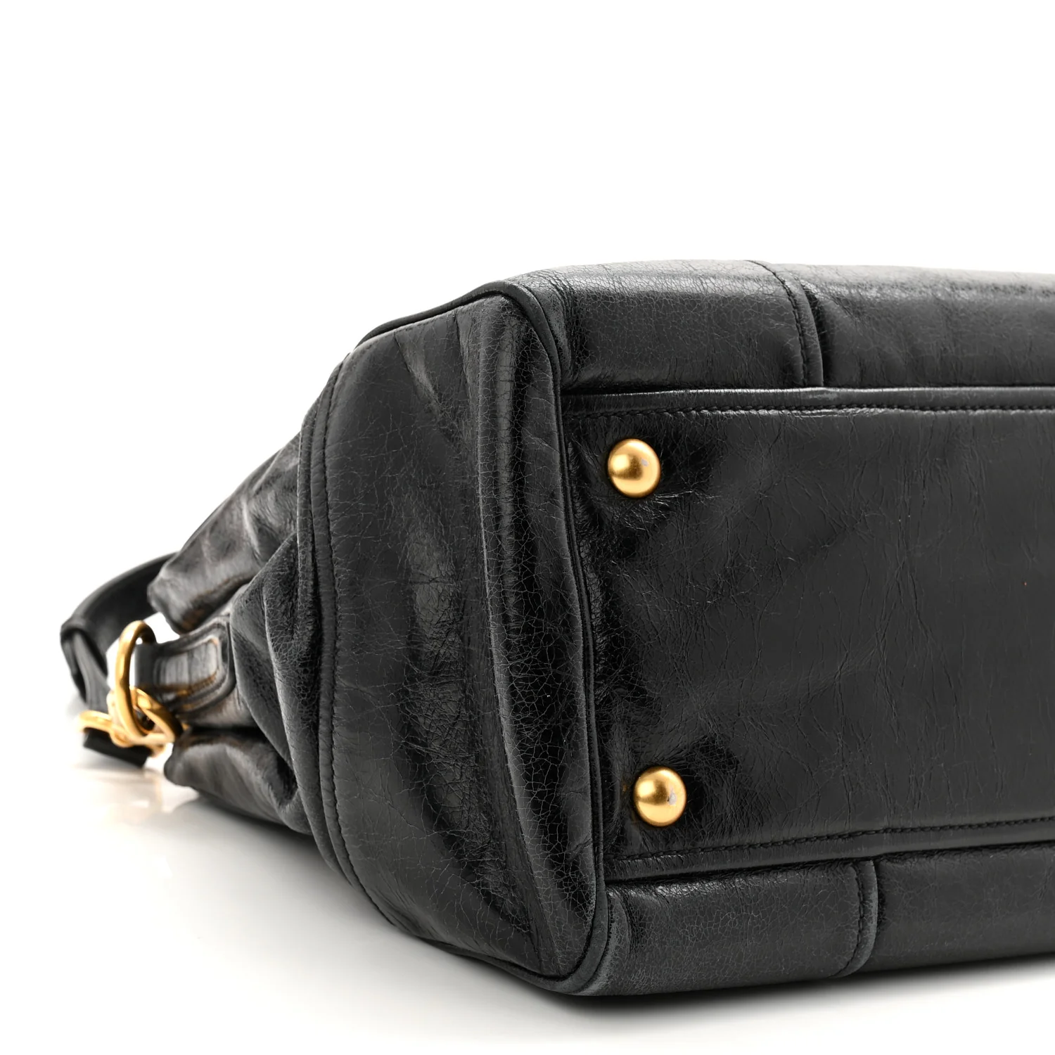 Vitello Shine Top Handle Satchel Black - Image 16