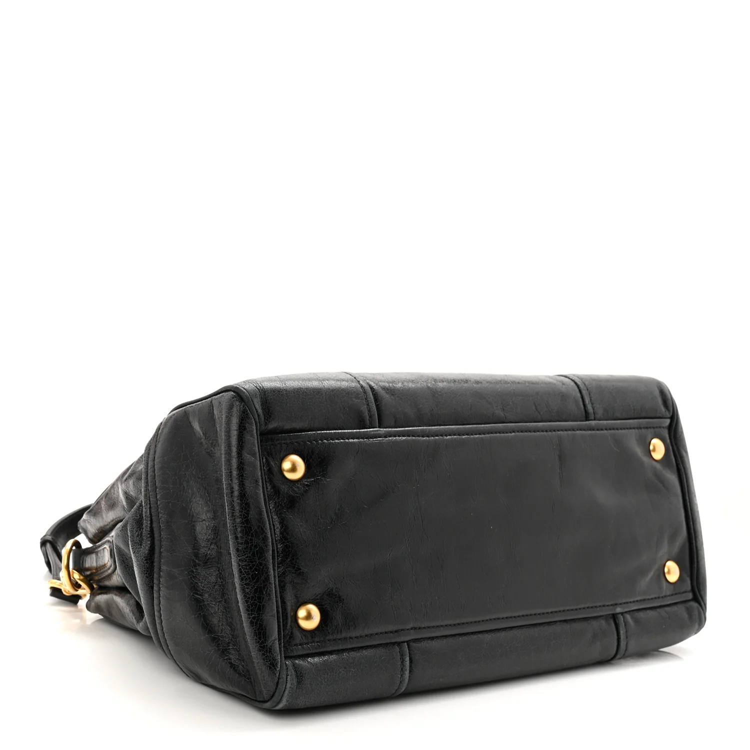 Vitello Shine Top Handle Satchel Black - Image 6