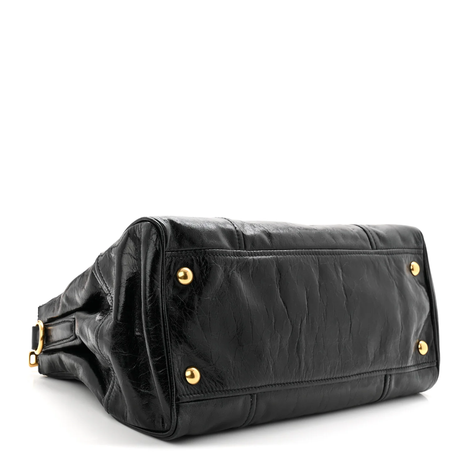 Vitello Shine Top Handle Satchel Black - Image 3