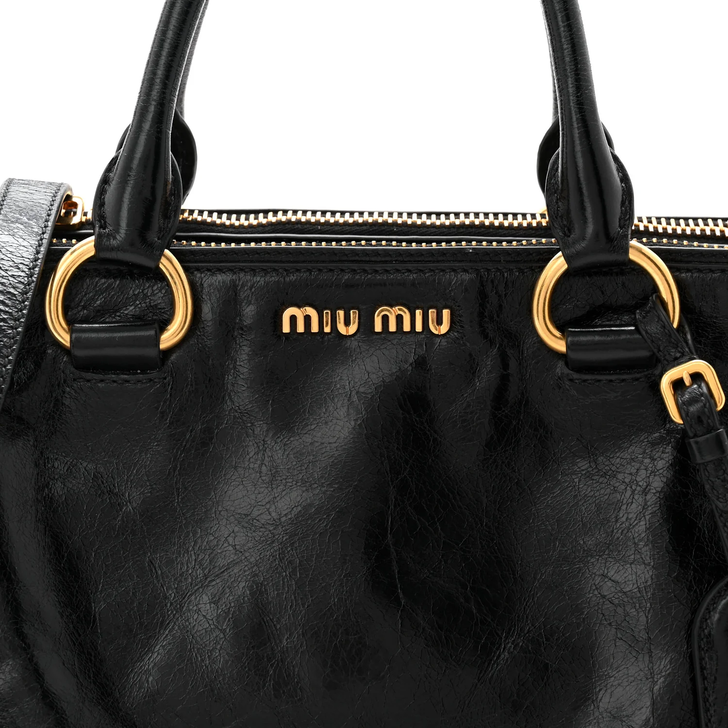 Vitello Shine Top Handle Satchel Black - Image 6