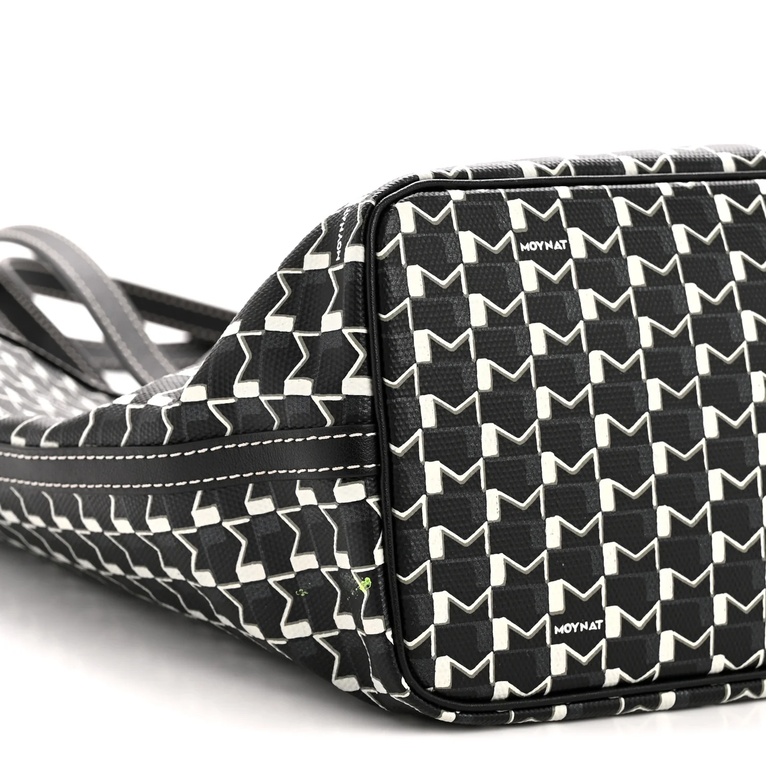 Calfskin Canvas M Tote PM Black White - Image 10