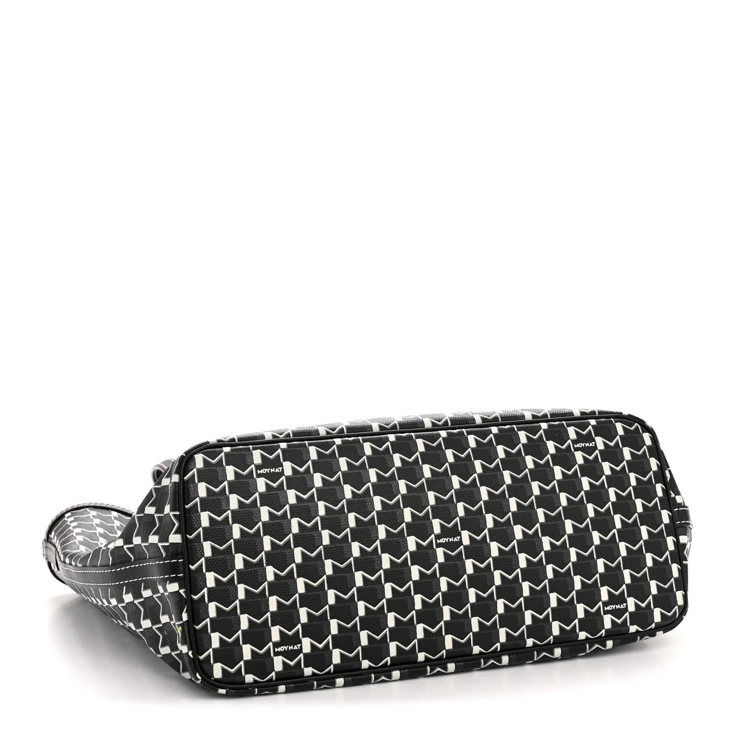 Calfskin Canvas M Tote PM Black White - Image 5