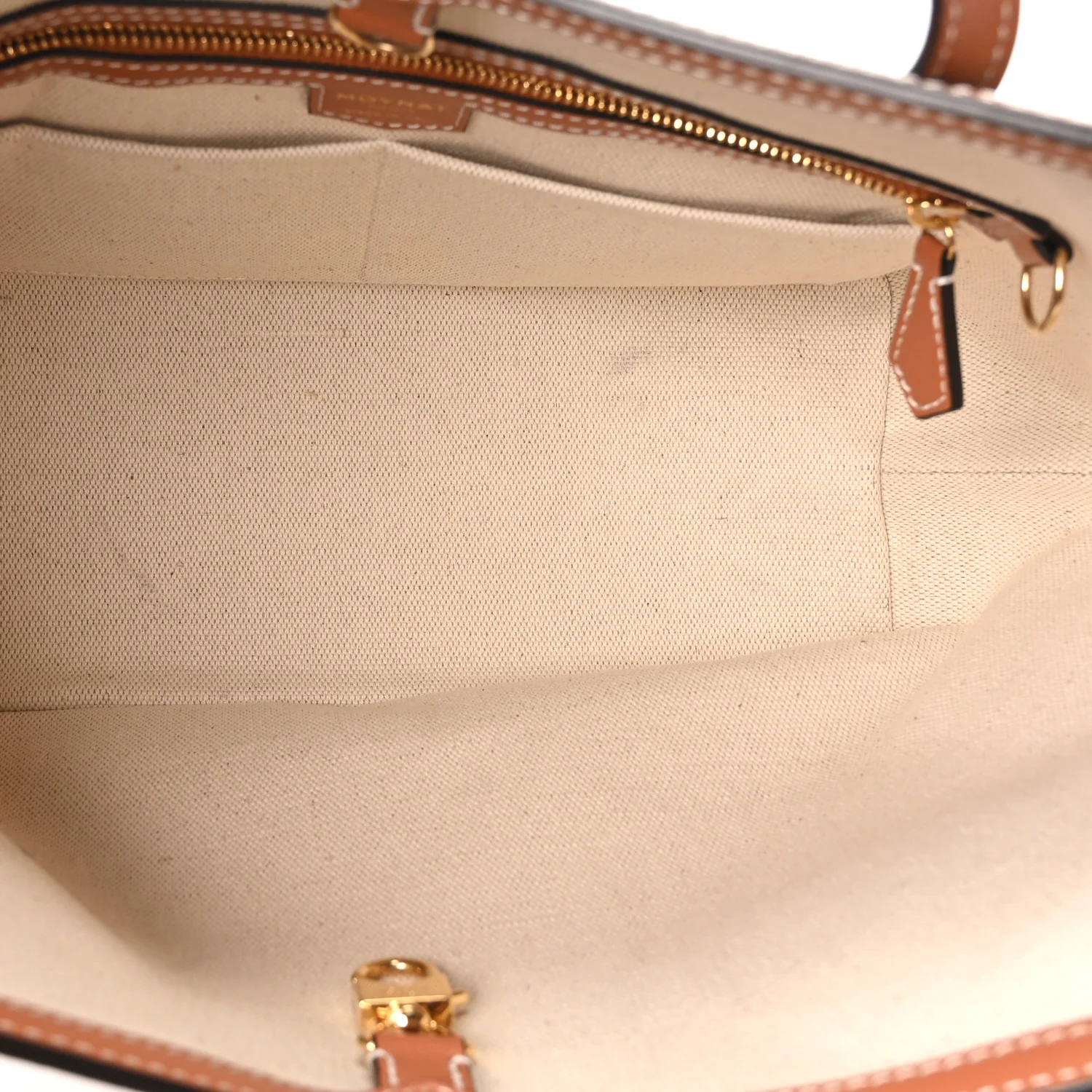 Calfskin Canvas M Tote PM Brown - Image 6