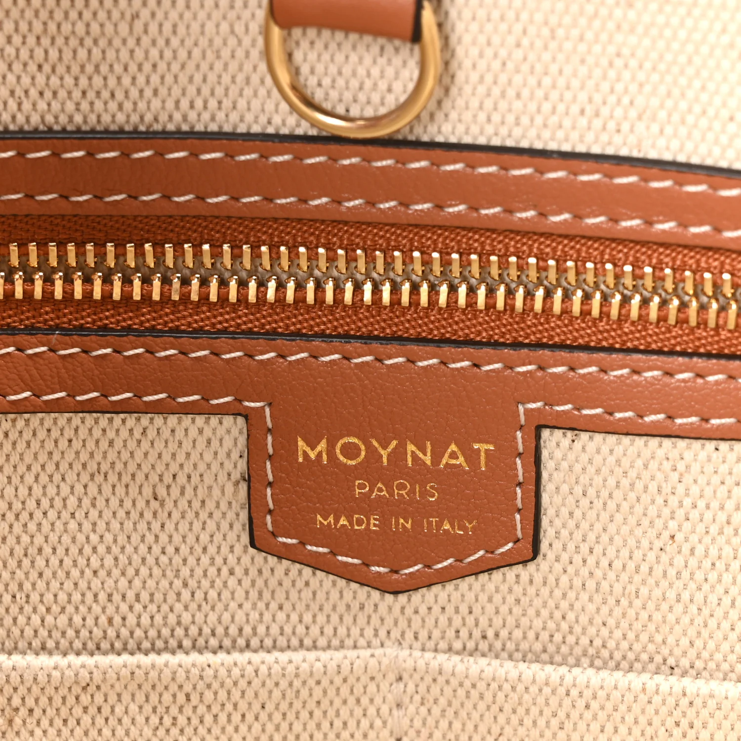 Calfskin Canvas M Tote PM Brown - Image 7