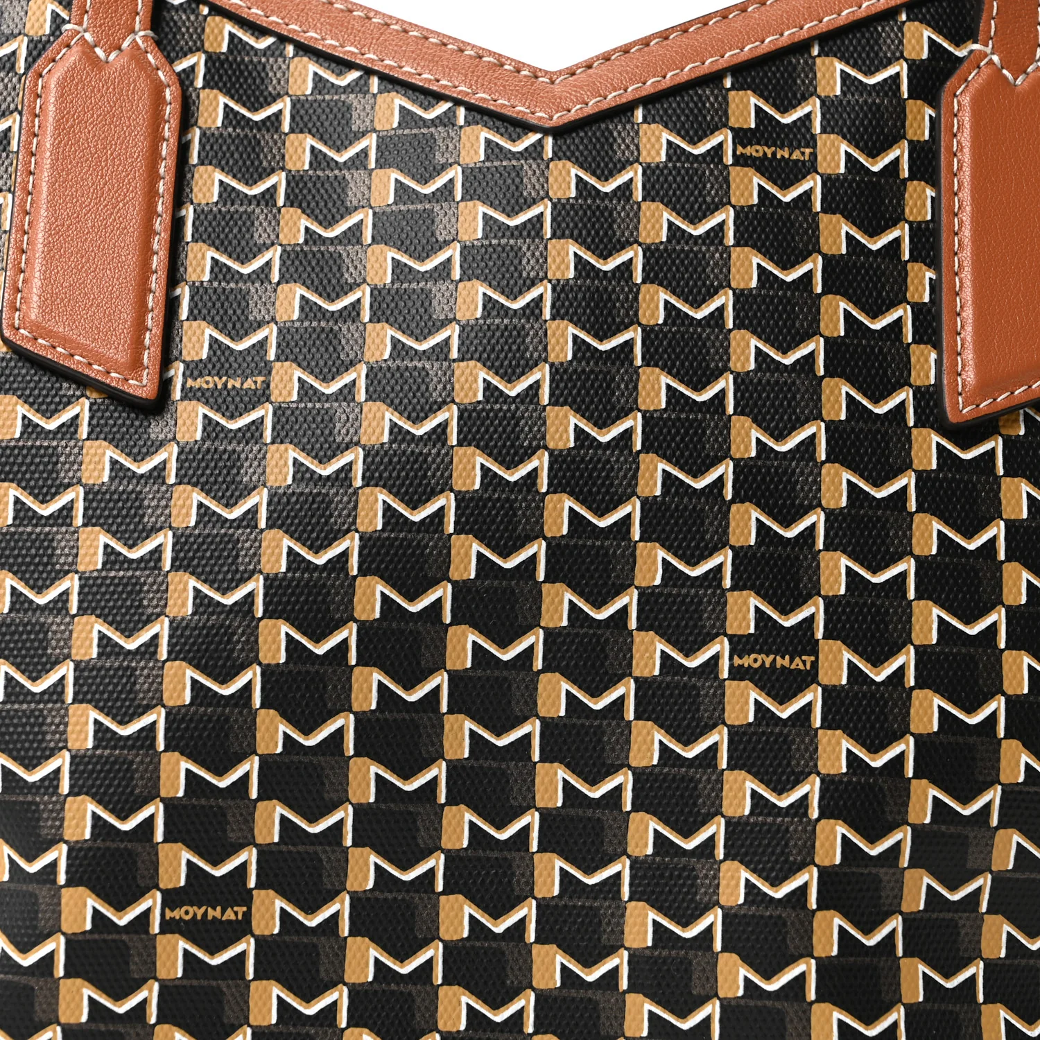 Calfskin Canvas M Tote PM Brown - Image 8
