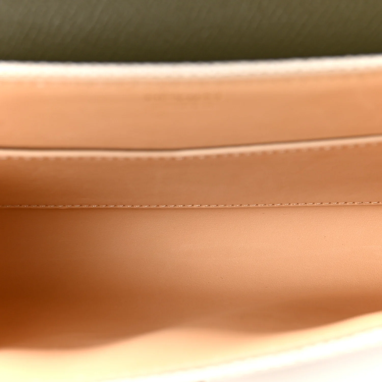 Cotton Canvas Linen Calfskin Gabrielle Clutch Olive Green - Image 6