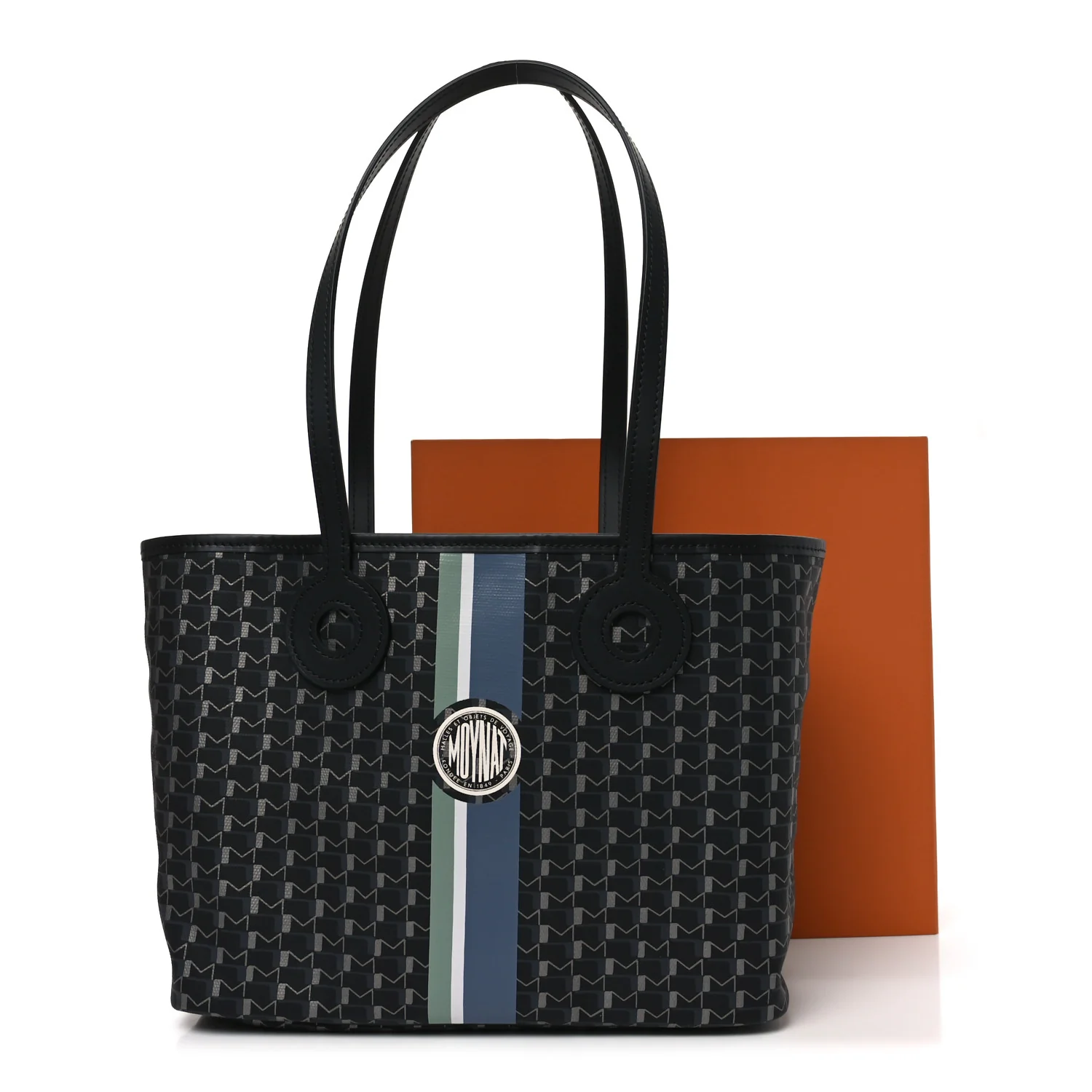 Grained Calfskin Canvas 1920 Oh! Tote Ruban PM Carbon Silver - Image 10