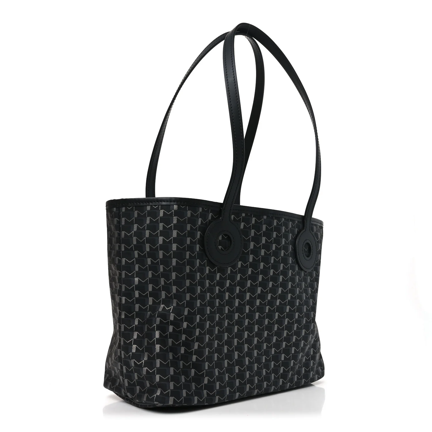 Grained Calfskin Canvas 1920 Oh! Tote Ruban PM Carbon Silver - Image 3