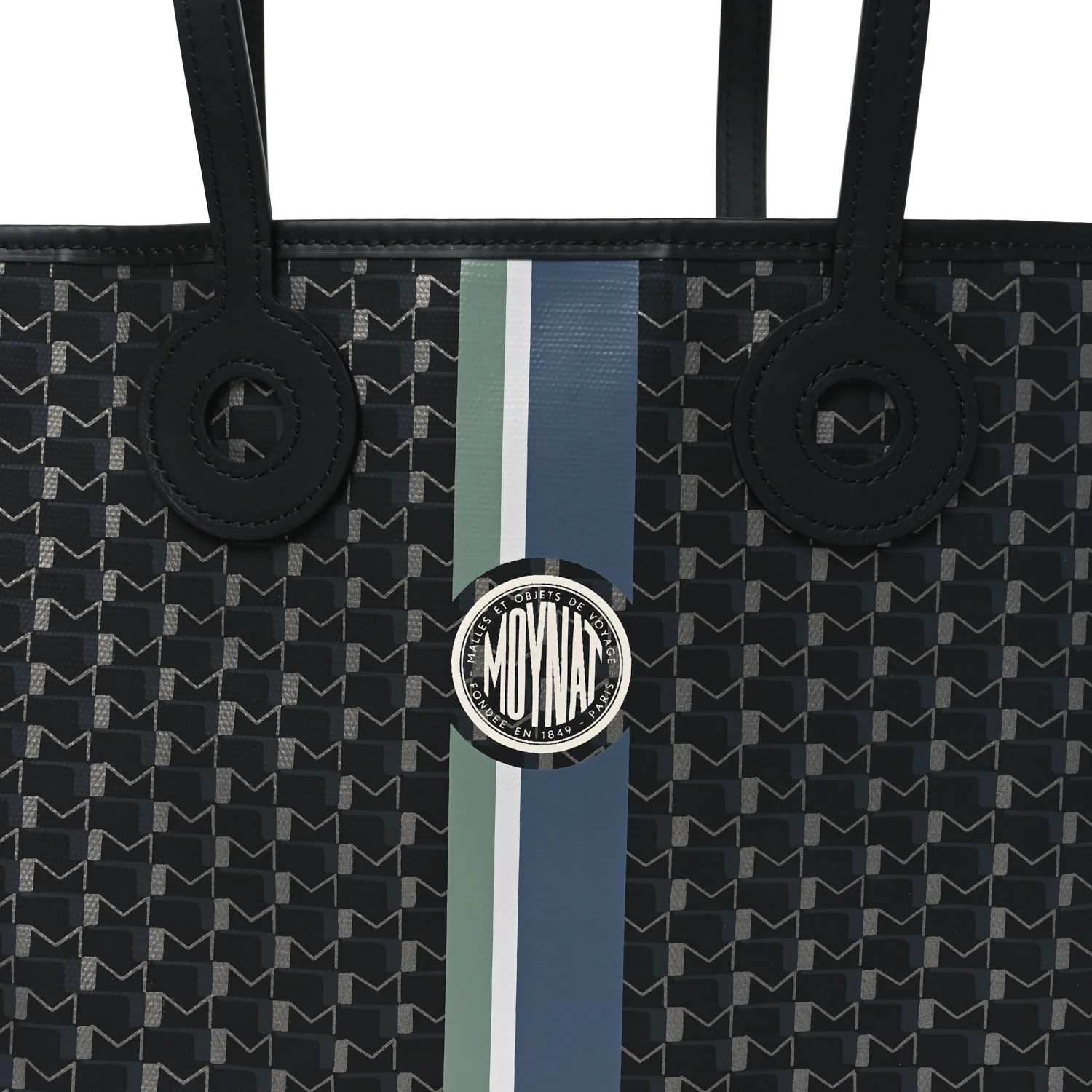 Grained Calfskin Canvas 1920 Oh! Tote Ruban PM Carbon Silver - Image 7
