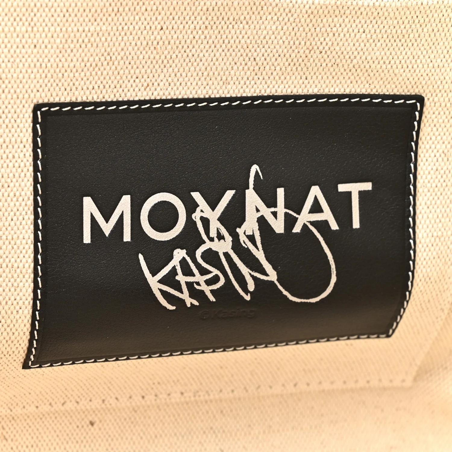 X KASING LUNG Calfskin Canvas M Labubu Tote GM Black - Image 8