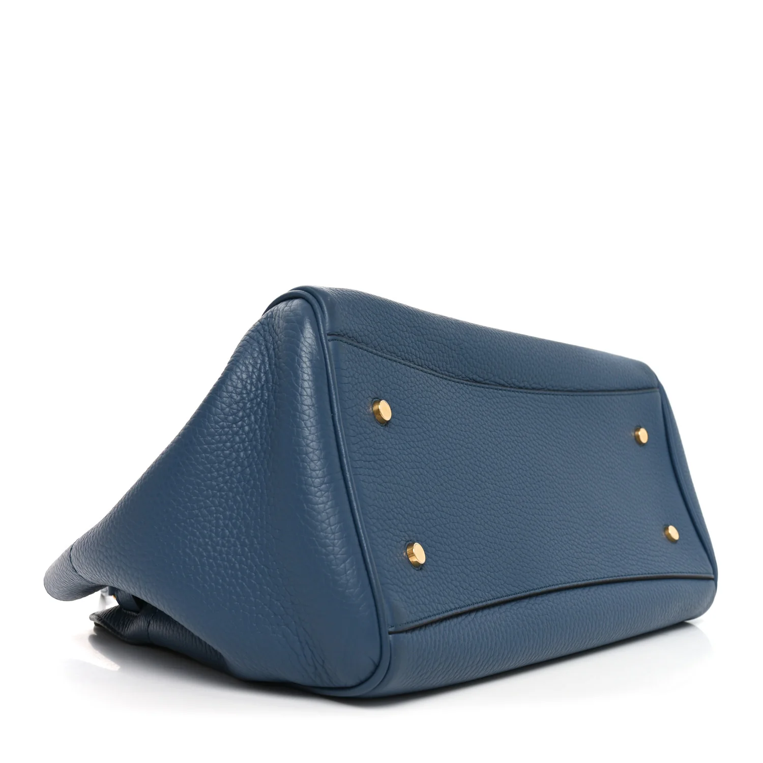 Classic Grain Calfskin Belted Bayswater Tote Blue - Image 4