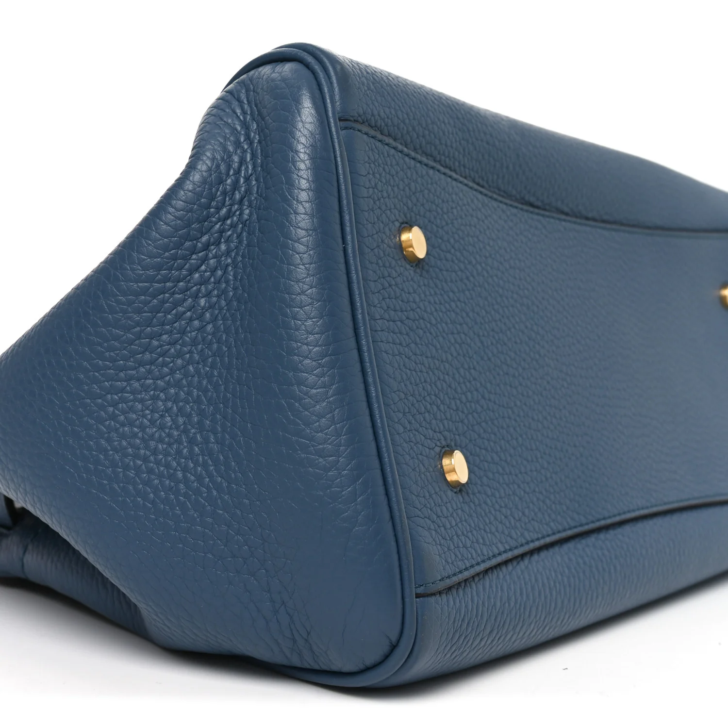 Classic Grain Calfskin Belted Bayswater Tote Blue - Image 8