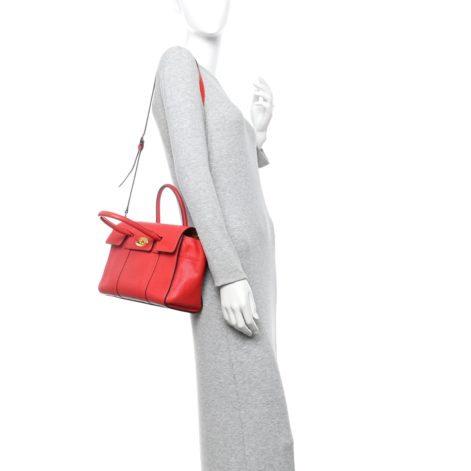 Classic Grain Small Bayswater Satchel Scarlet Red - Image 2