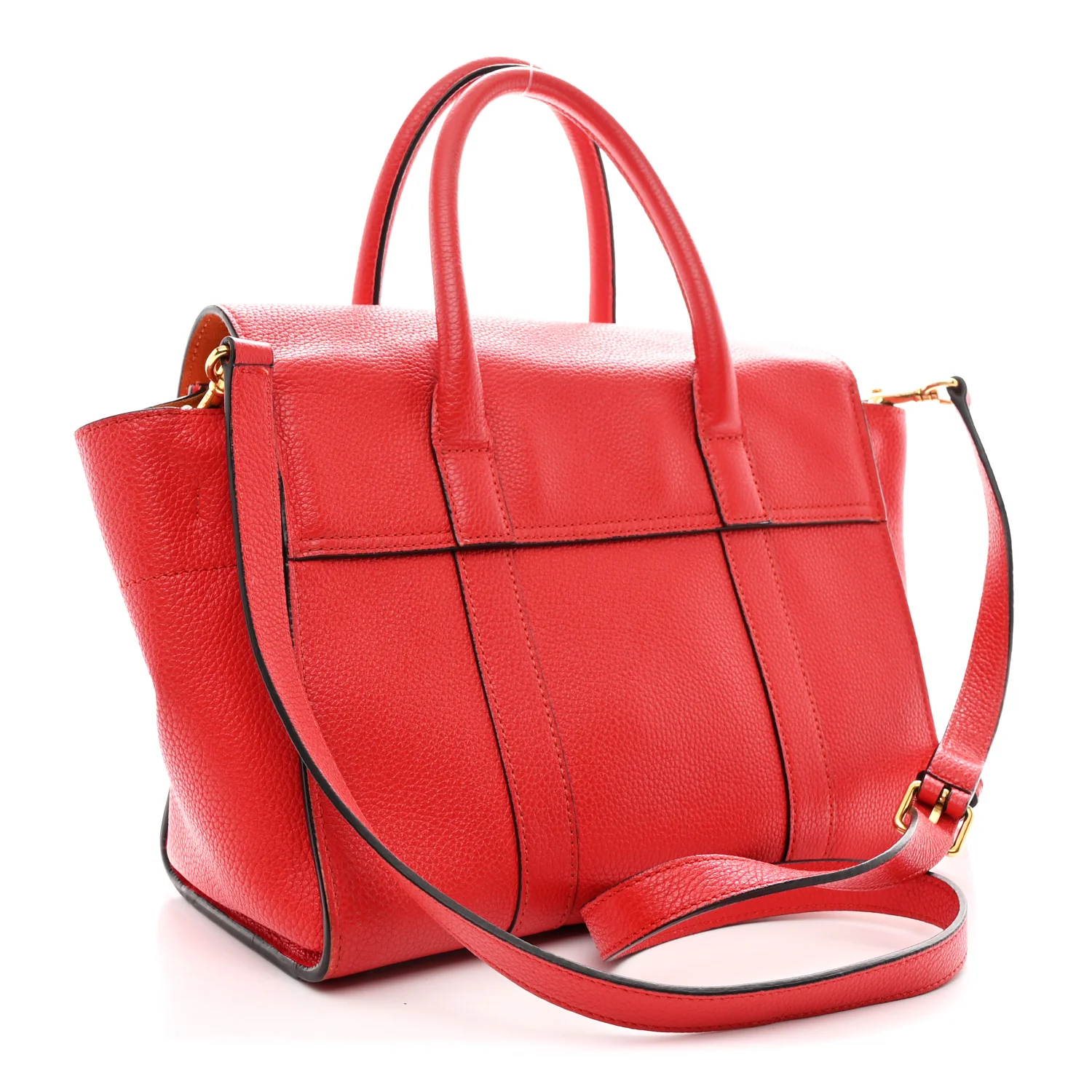 Classic Grain Small Bayswater Satchel Scarlet Red - Image 3
