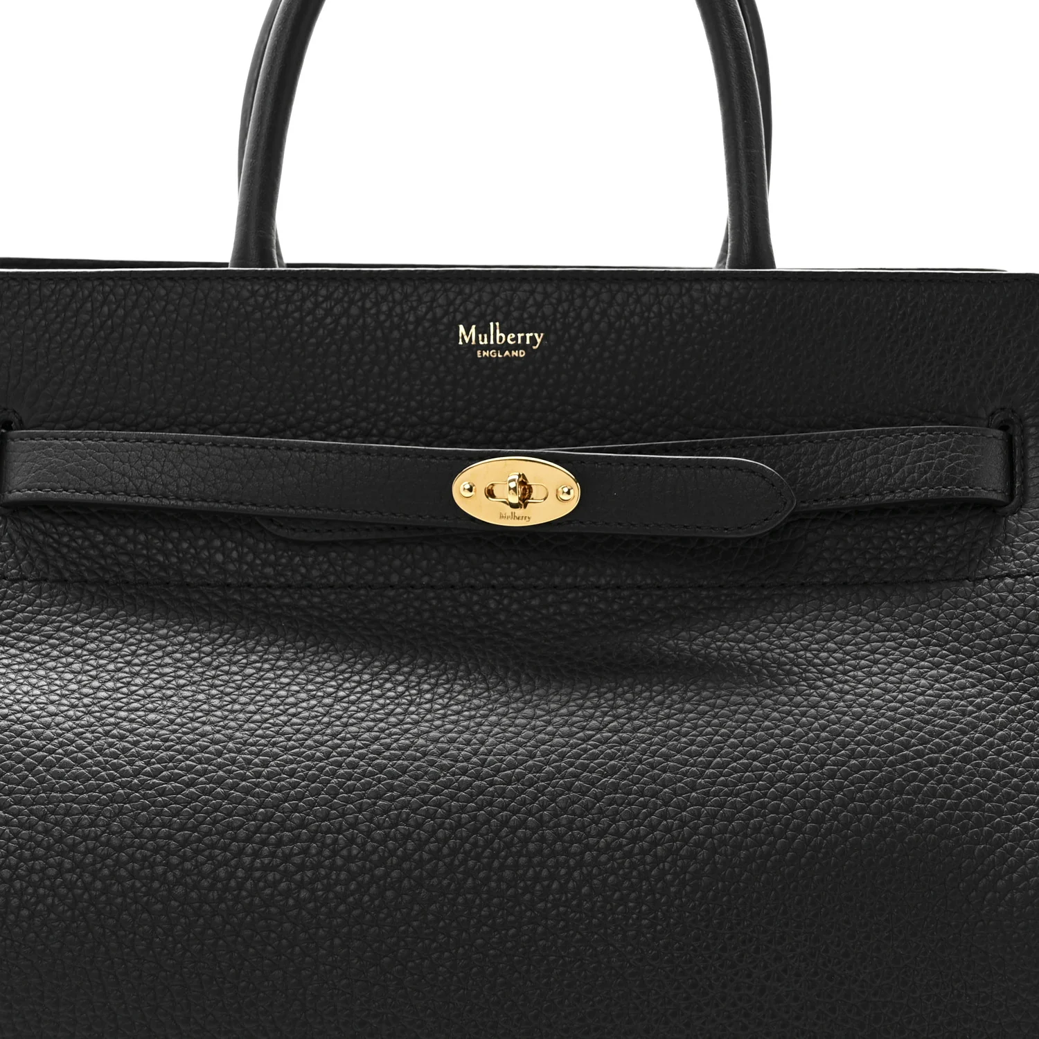Heavy Grain Belted Bayswater Tote Black - Image 7