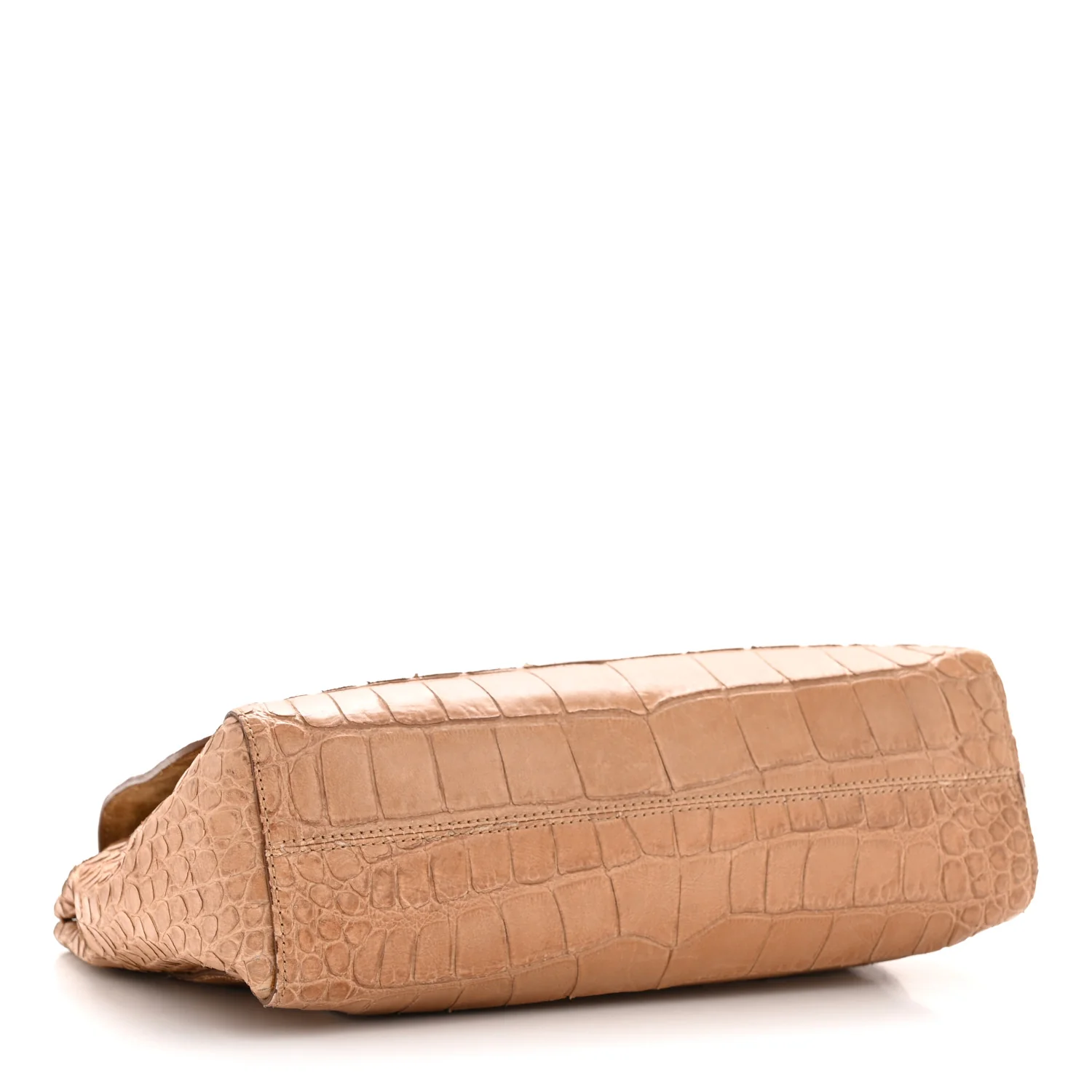 Nappa Crocodile Embossed Medium Lily Flap Camel - Image 4