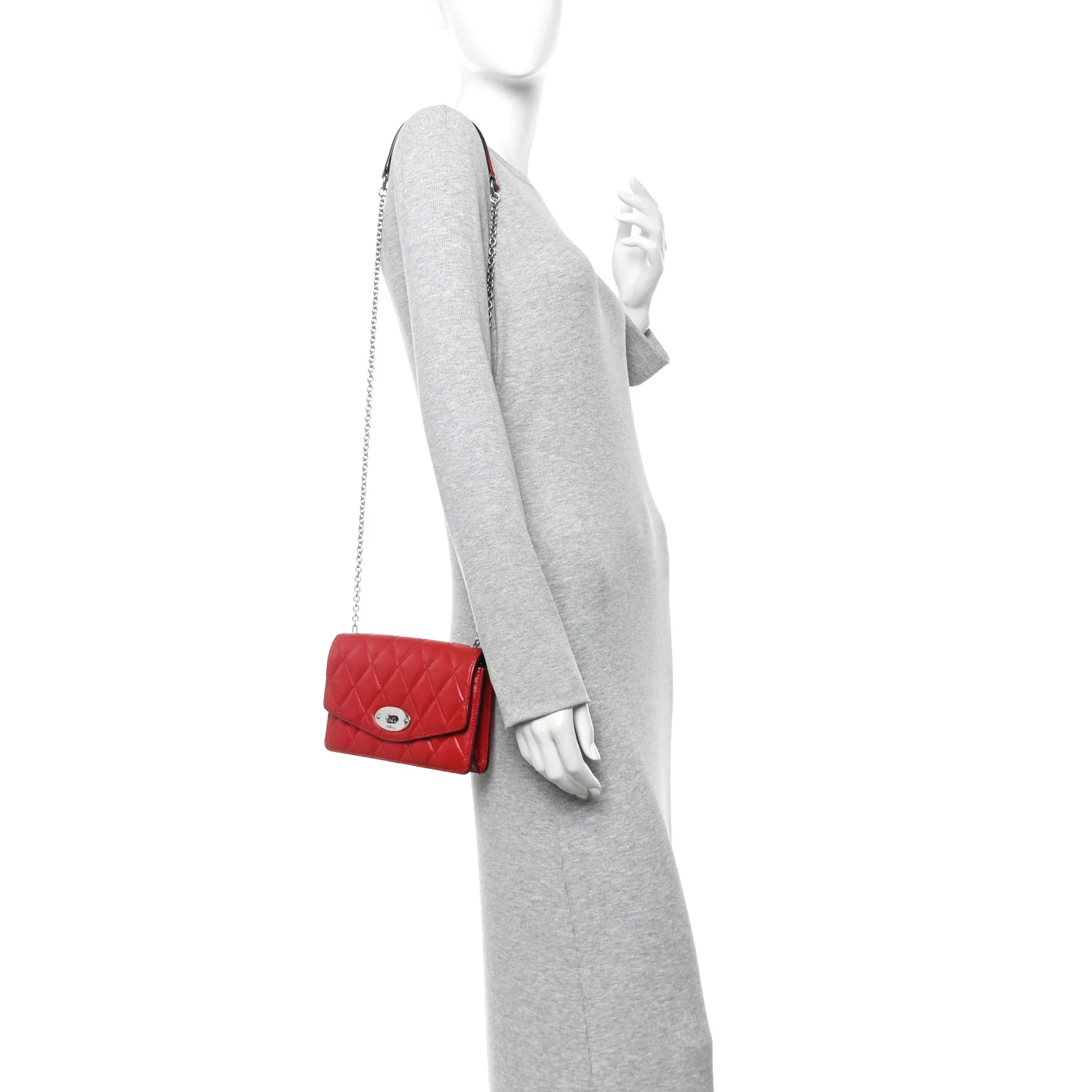 Shiny Buffalo Quilted Darley Shoulder Bag Red - Image 2
