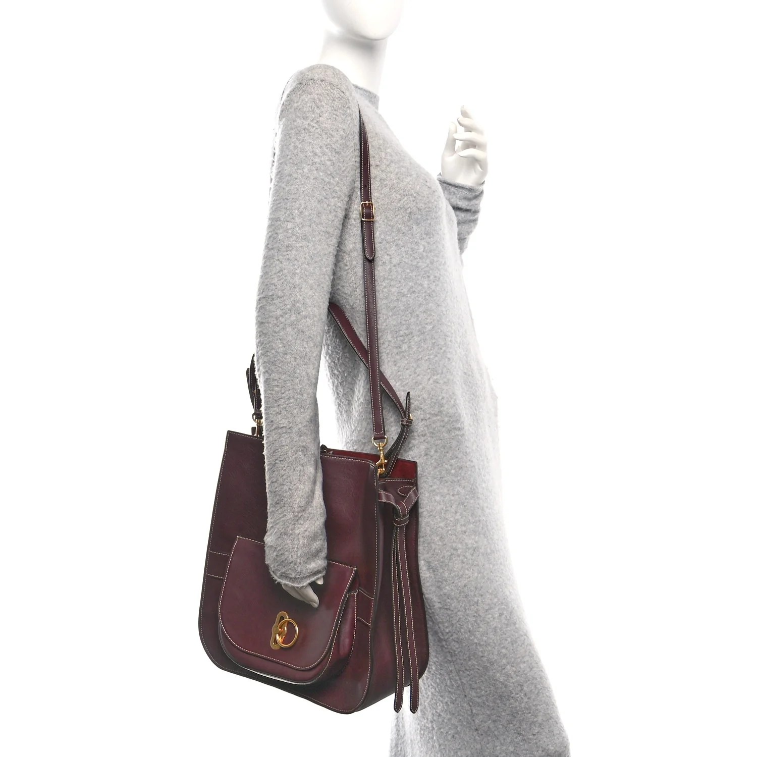 Silky Calfskin Amberley Hobo Burgundy - Image 2