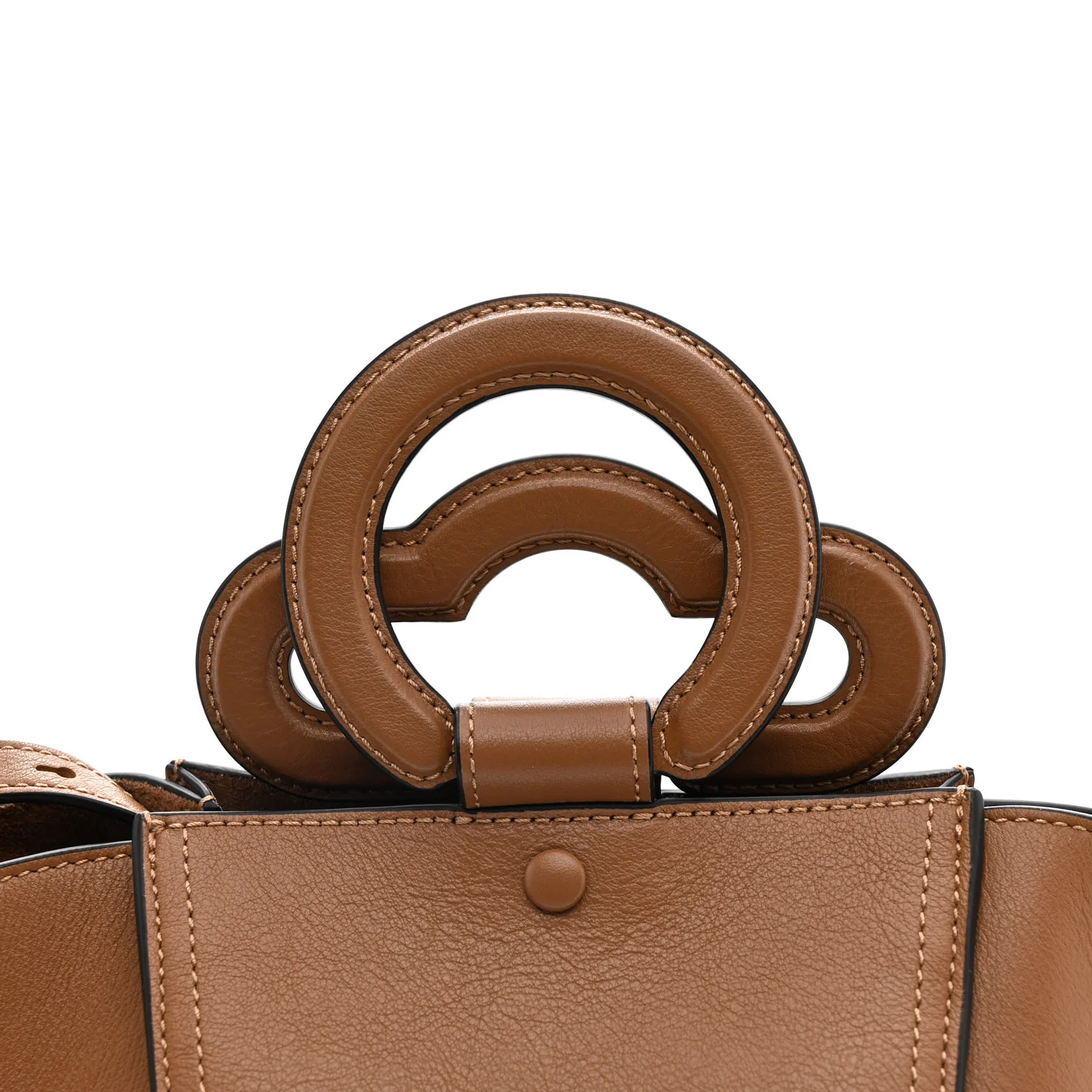 Silky Calfskin Mini Rider's Top Handle Bag Teak - Image 11
