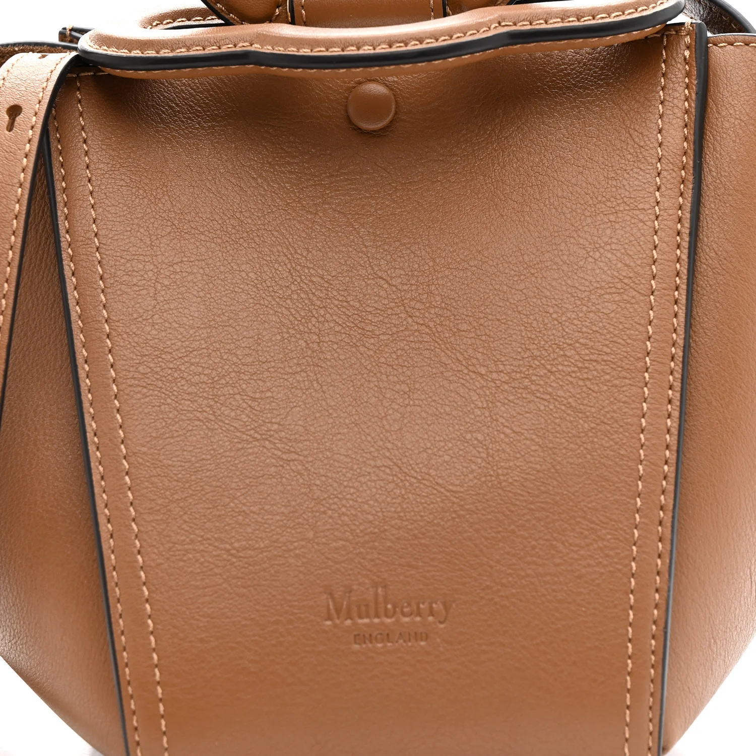 Silky Calfskin Mini Rider's Top Handle Bag Teak - Image 8