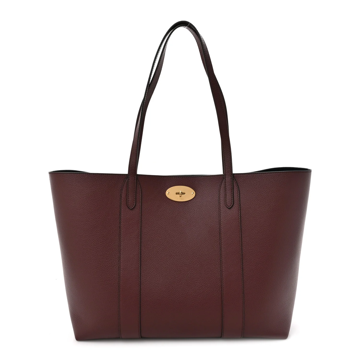 Small Classic Grain Bayswater Tote Burgundy Oxford Blue