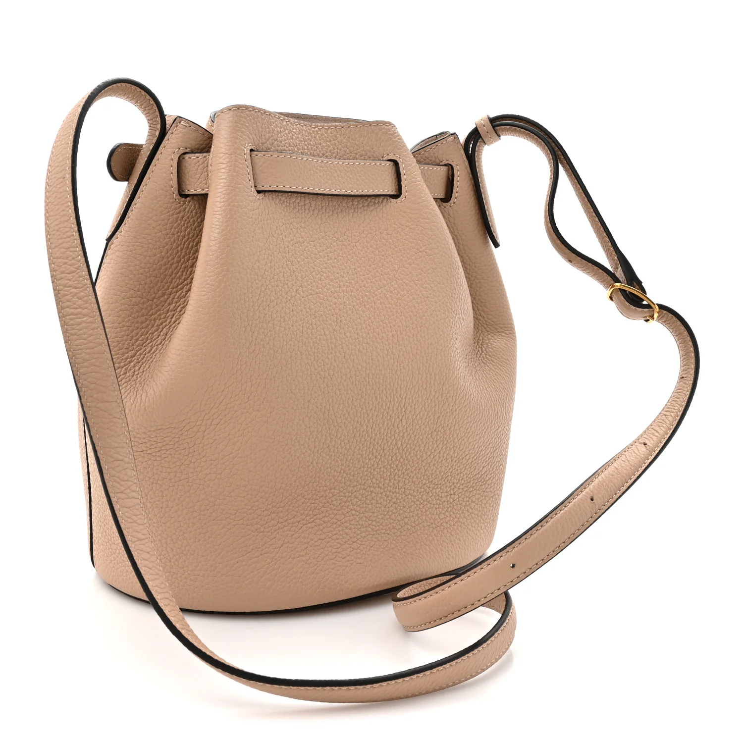 Small Classic Grain Calfskin Small Abbey Bucket Bag Rosewater - Image 4