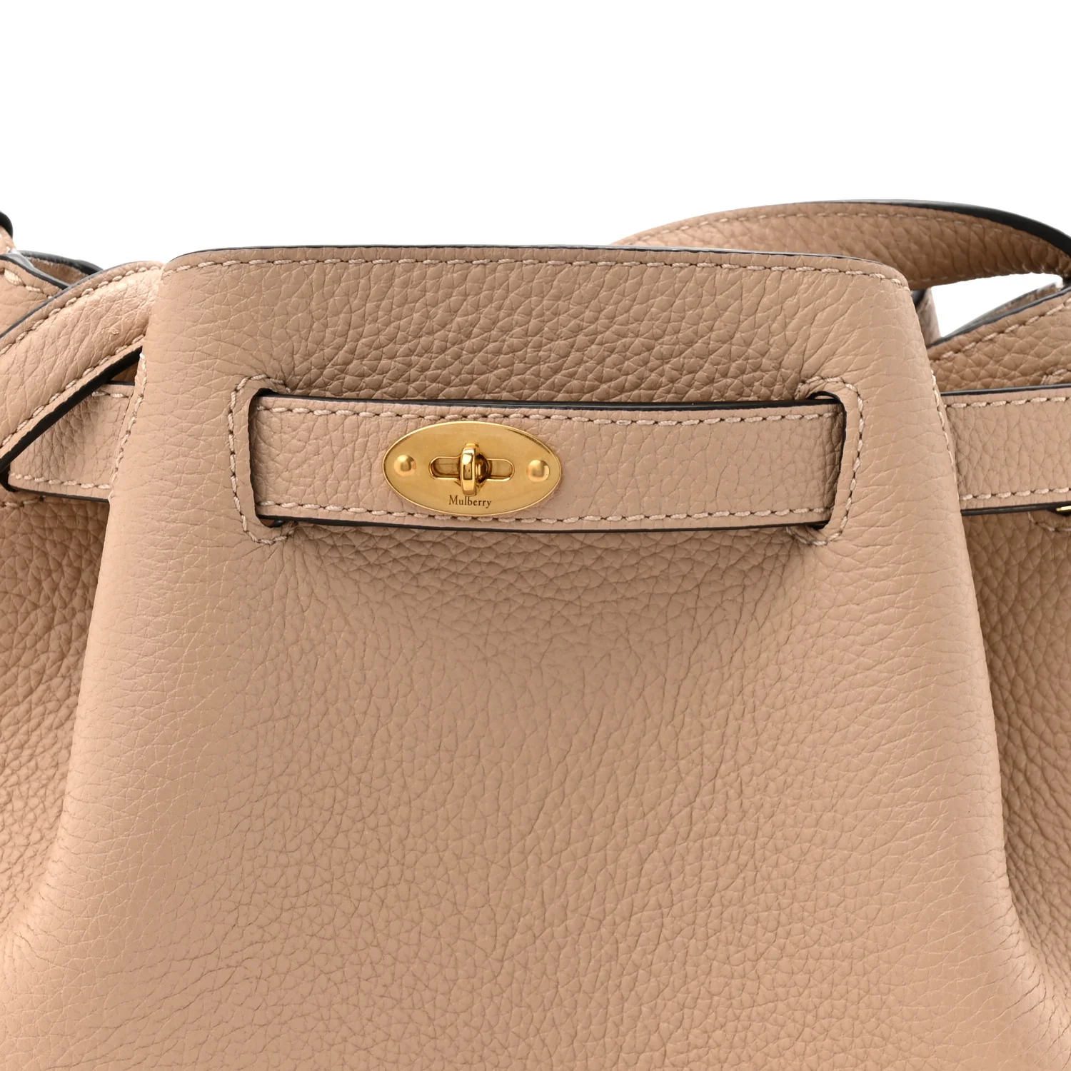 Small Classic Grain Calfskin Small Abbey Bucket Bag Rosewater - Image 8