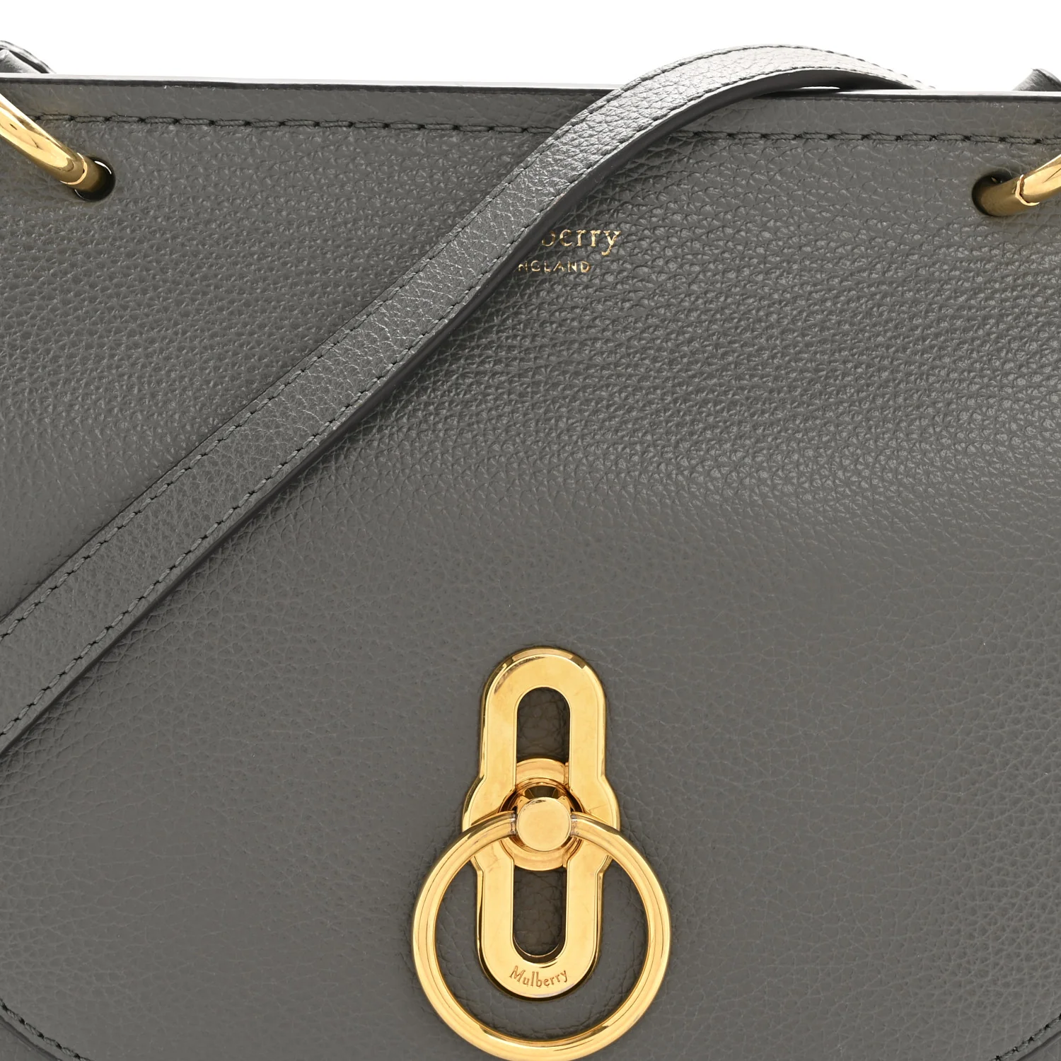 Small Classic Grain Calfskin Small Amberley Satchel Charcoal - Image 9