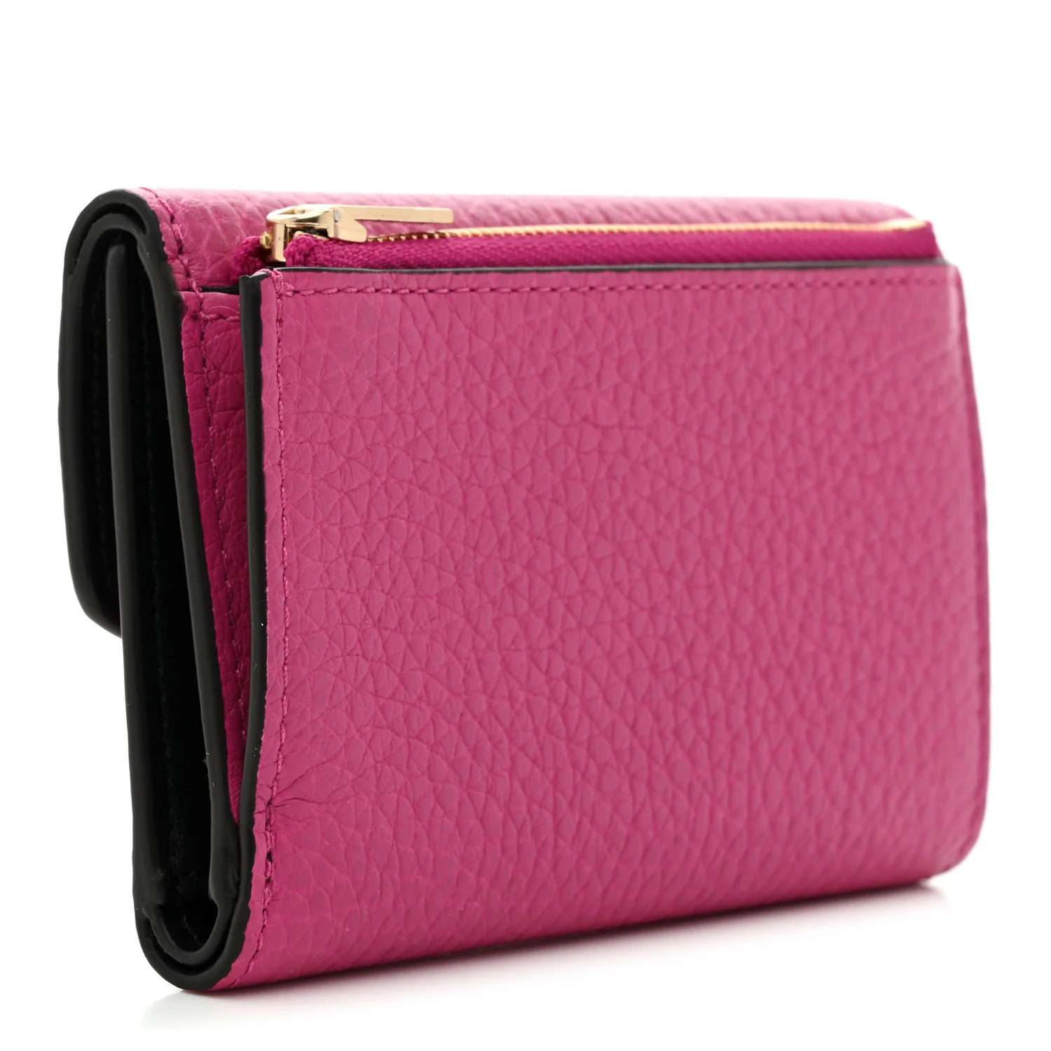 Small Classic Grain Darley Folded Multi-Card Wallet Mulberry Pink - Image 3
