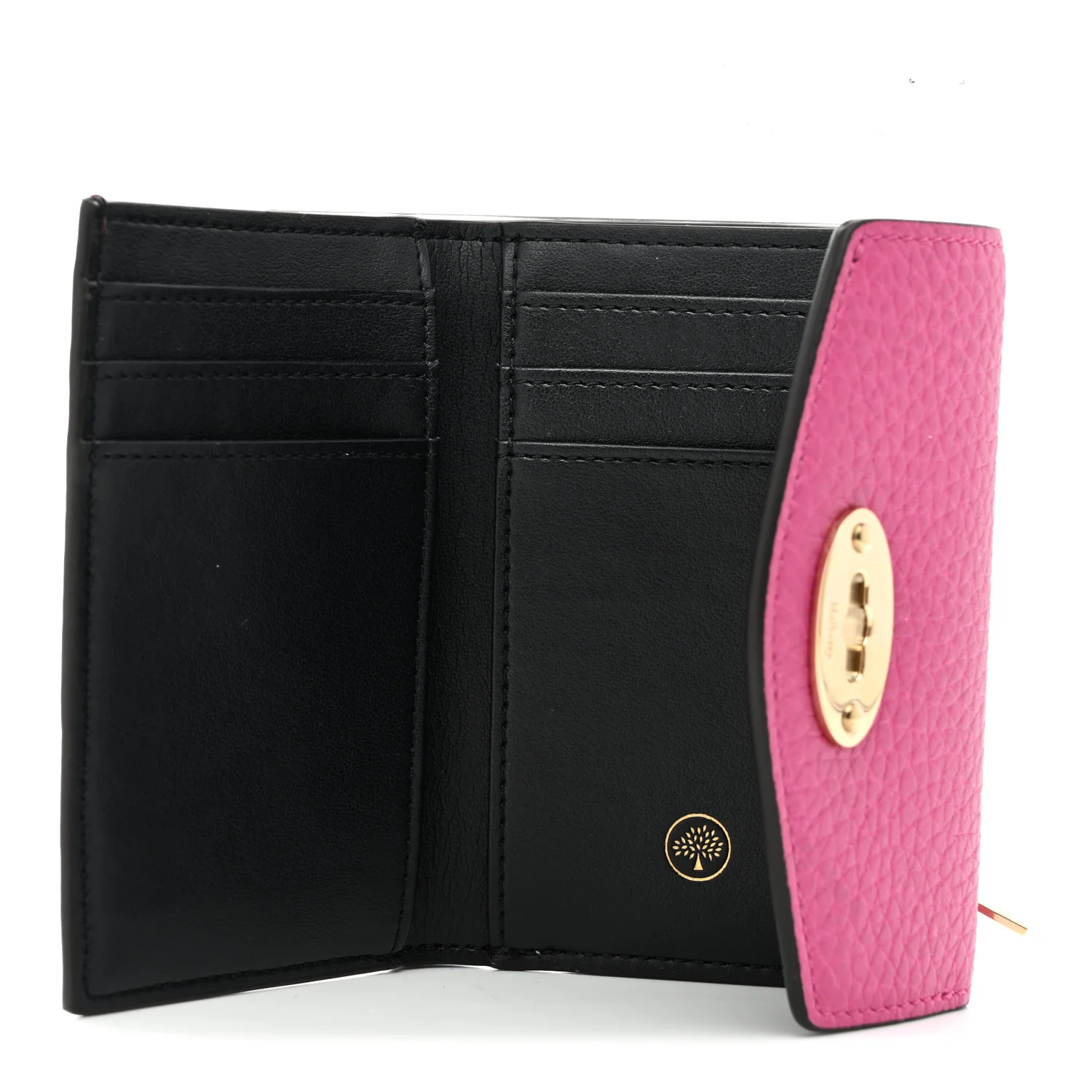 Small Classic Grain Darley Folded Multi-Card Wallet Mulberry Pink - Image 5