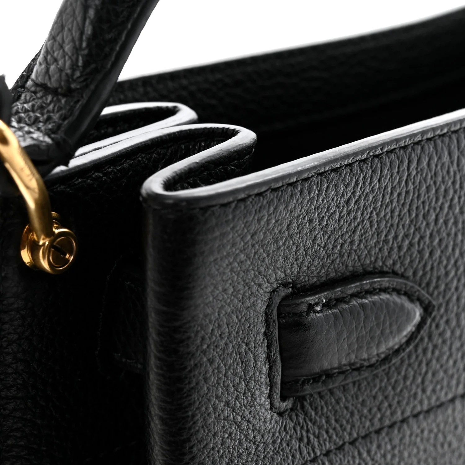 Small Classic Grain Islington Bucket Bag Black - Image 10