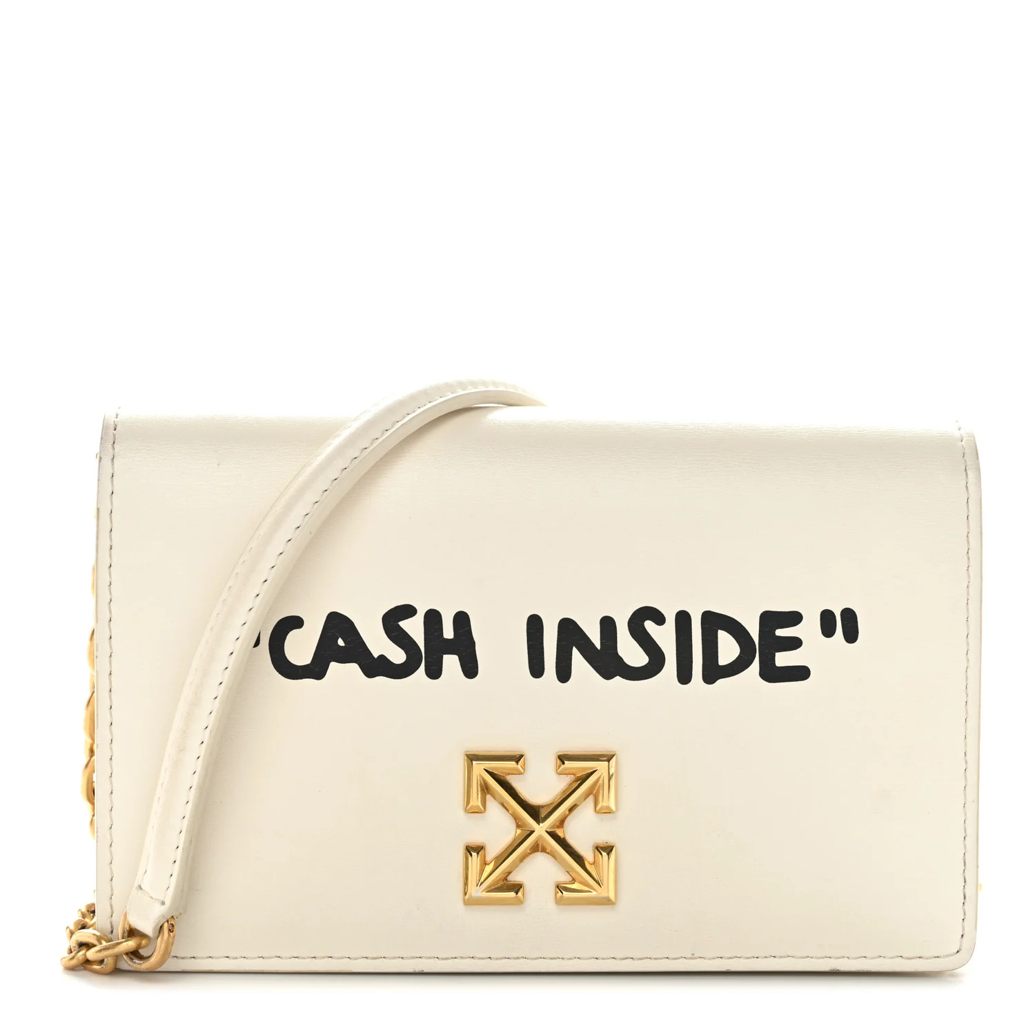 Calfskin Jitney 0.5 Cash Inside Crossbody Bag White