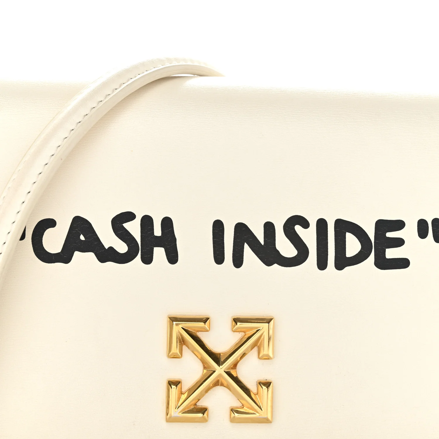 Calfskin Jitney 0.5 Cash Inside Crossbody Bag White - Image 7