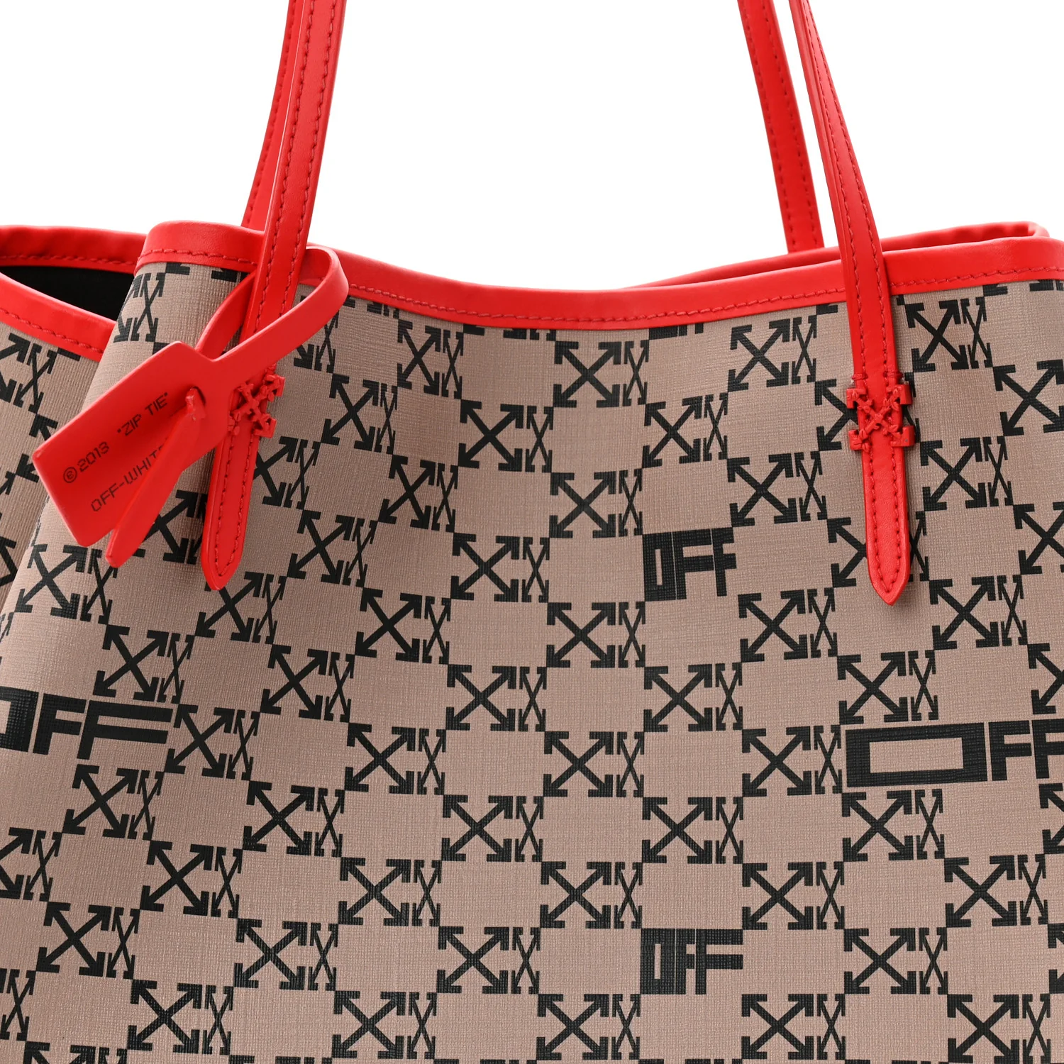 Coated Canvas Arrow Print Day Off Tote Bag Beige - Image 12