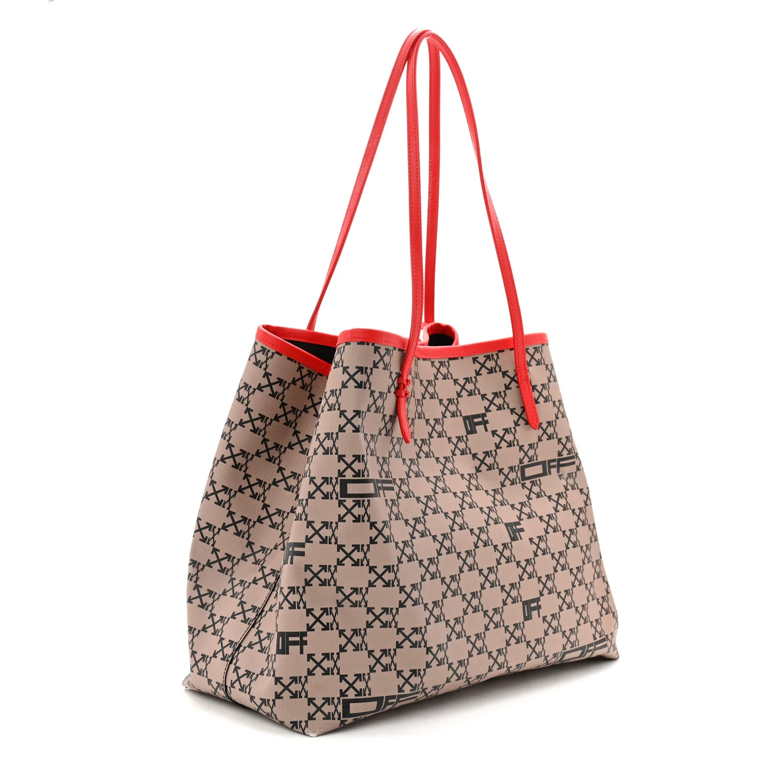 Coated Canvas Arrow Print Day Off Tote Bag Beige - Image 7