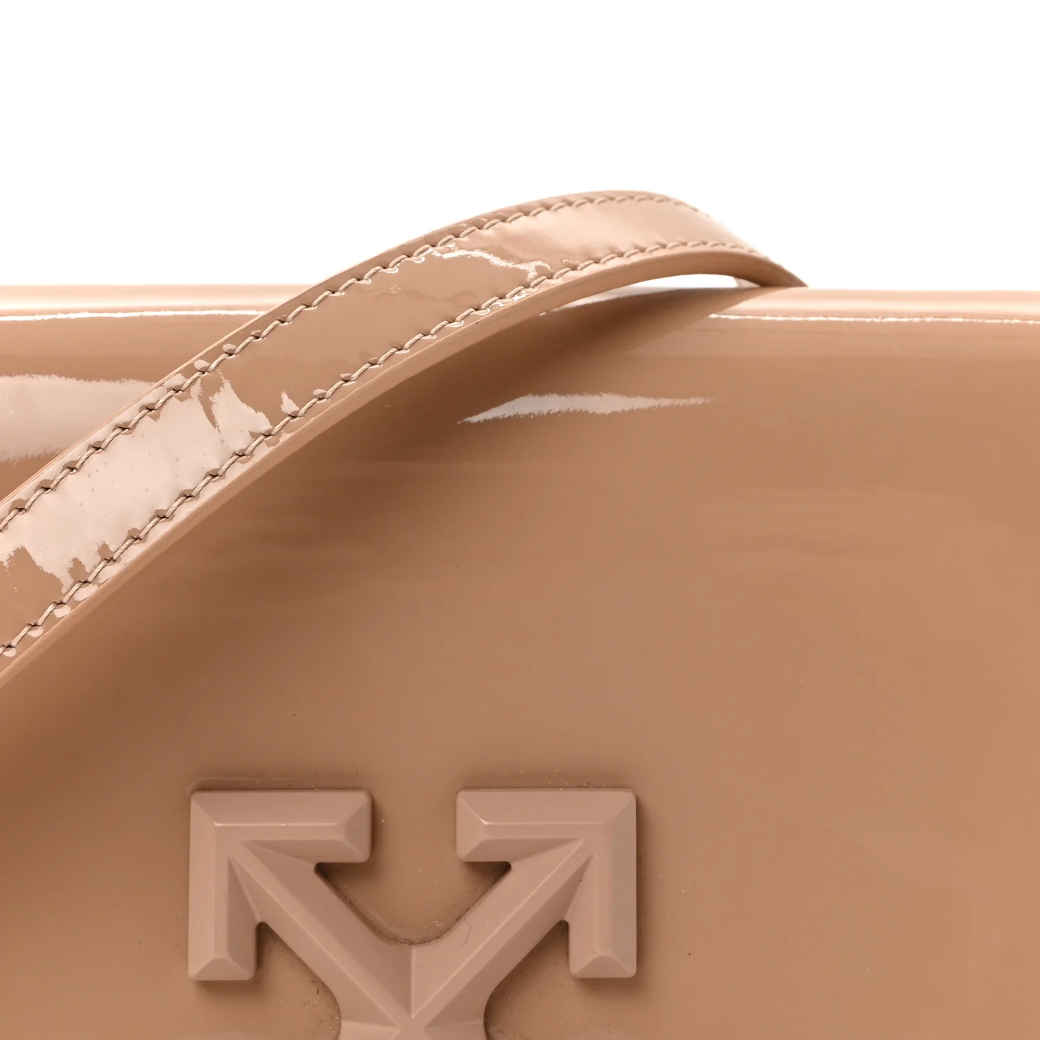 OFF WHITE Patent Jitney 0.5 Crossbody Bag Nude - Image 7