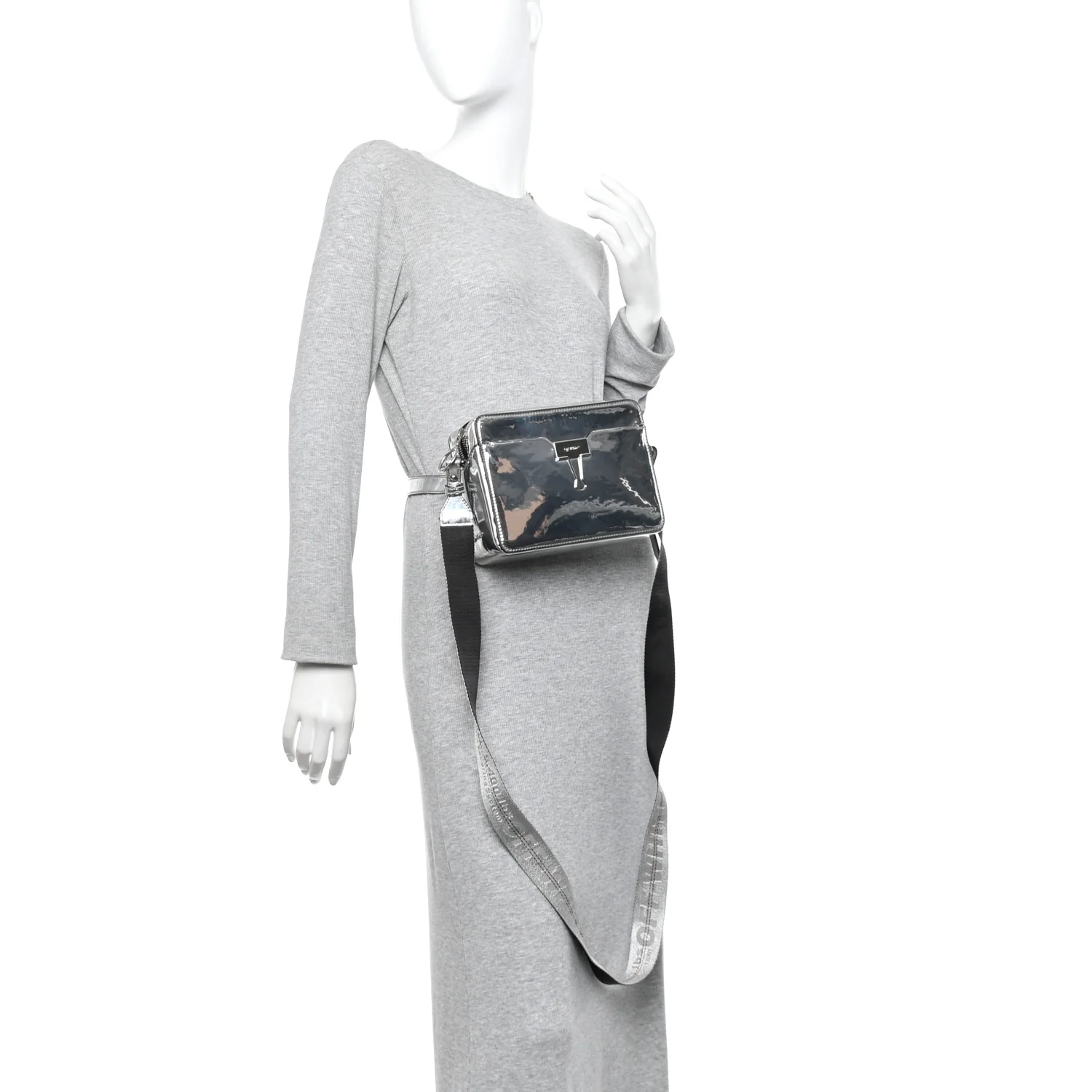 Patent Mirror Binder Clip Camera Belt Bag Silver - Image 2