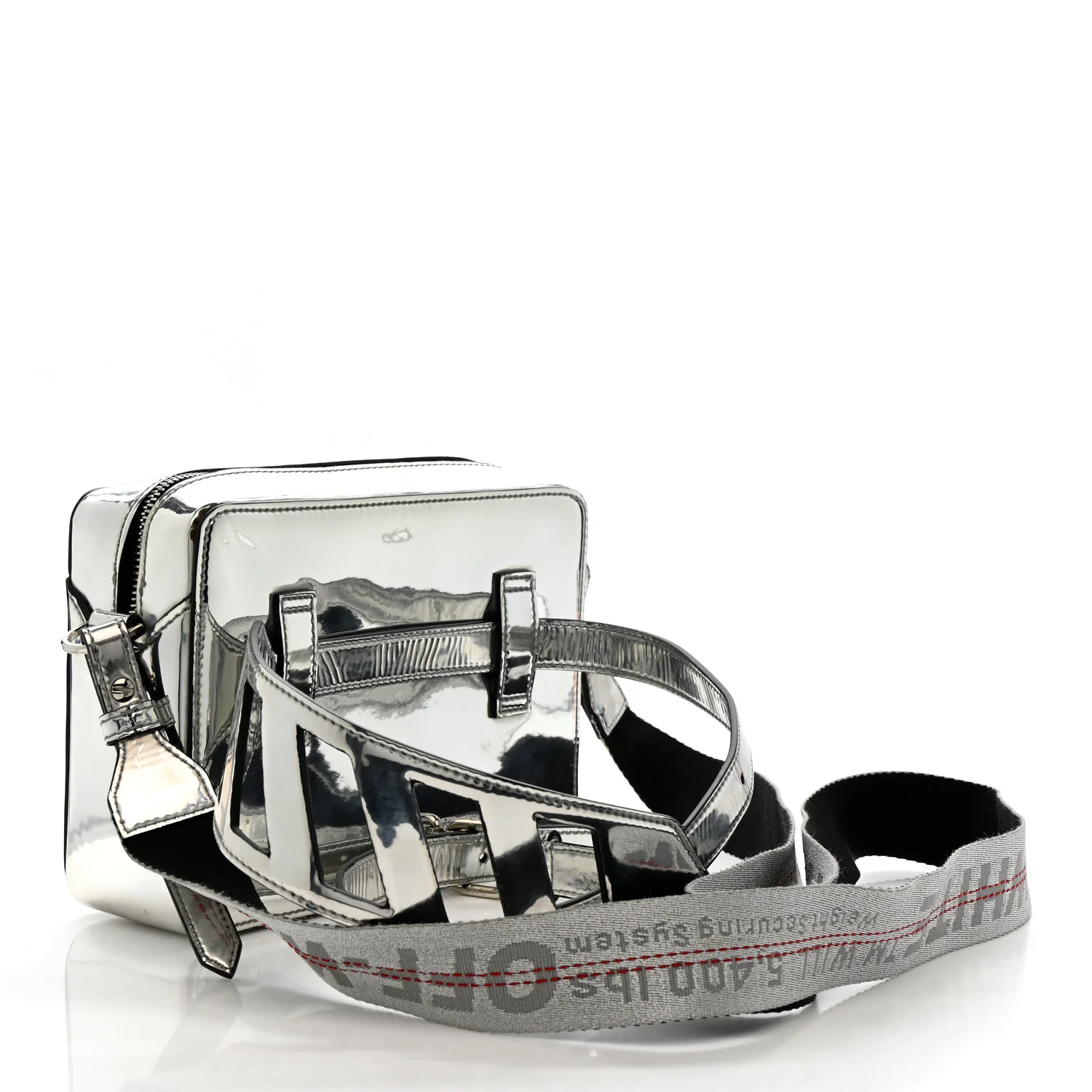 Patent Mirror Binder Clip Camera Belt Bag Silver - Image 3