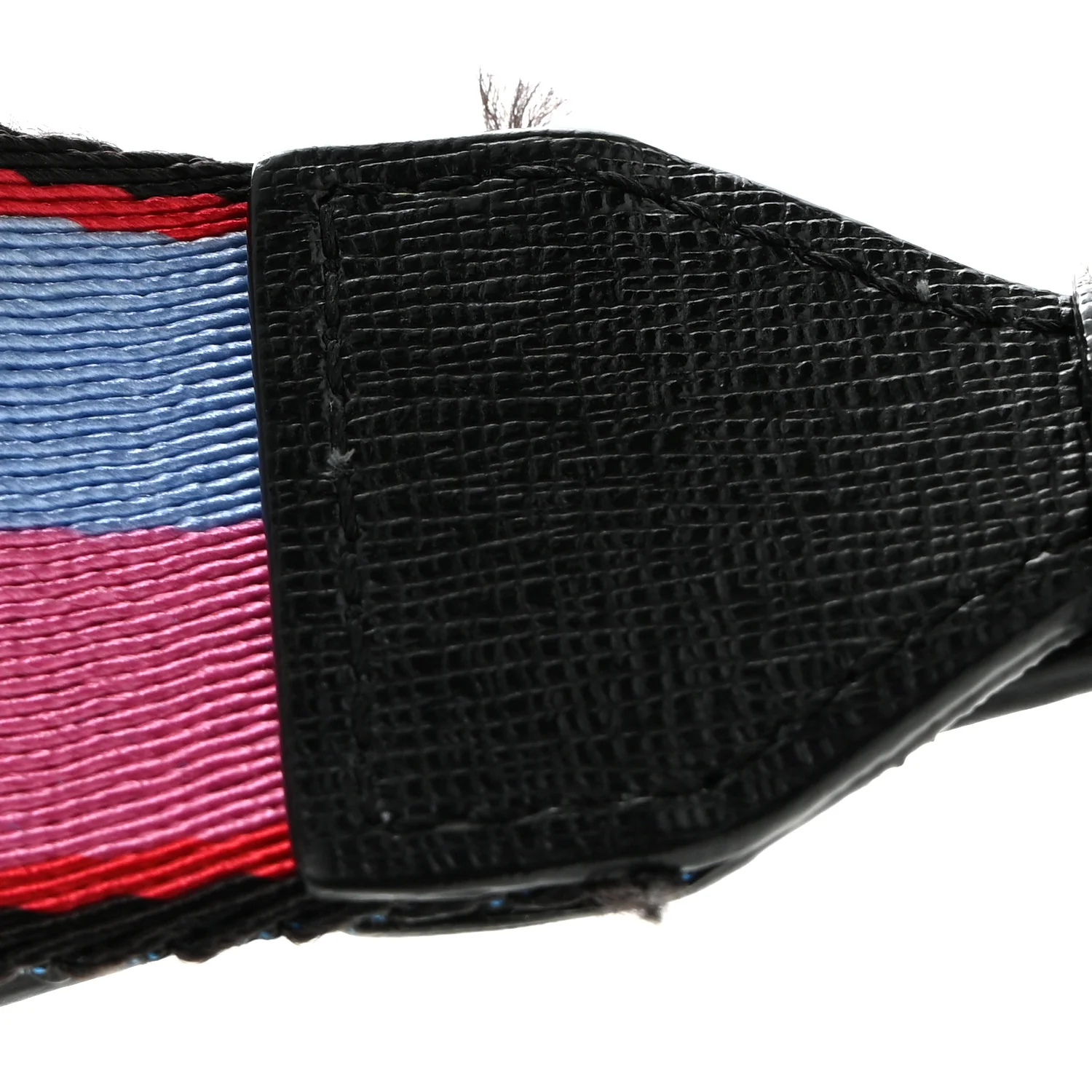 Saffiano Striped Mini Diag Binder Clip Bag Black White Indus - Image 10