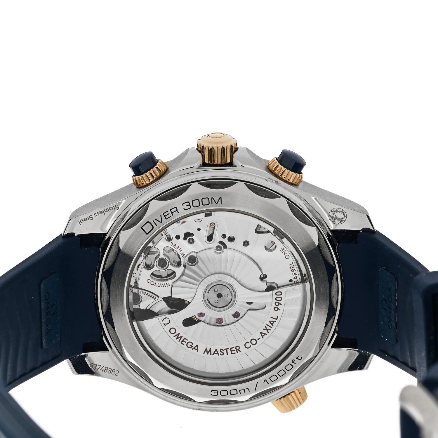 Stainless Steel 18K Yellow Gold Rubber 44mm Seamaster Diver 300M Co-Axial Master Chronometer Automatic Watch Blue 210.22.44.51.03.001 - Image 4