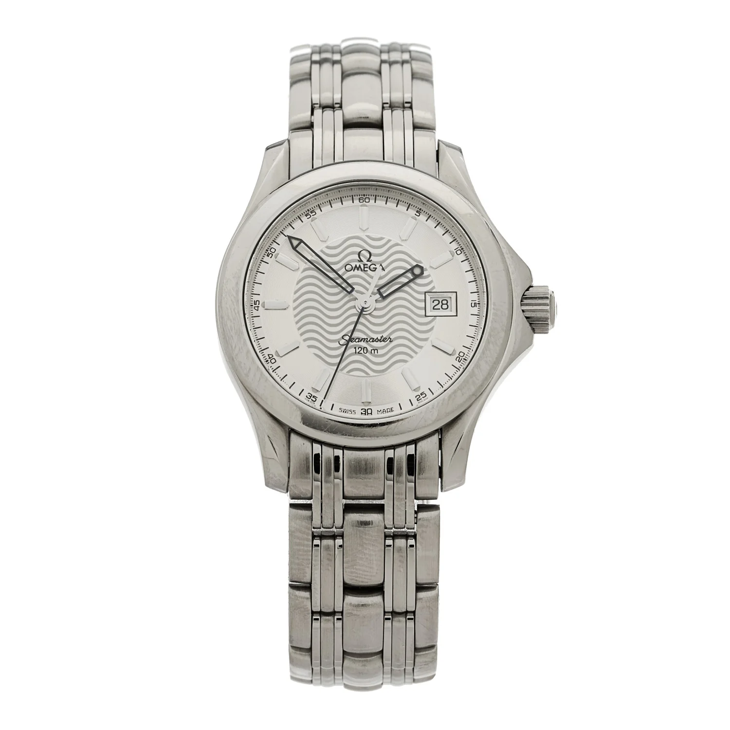 Stainless Steel 28mm Seamaster 120M Quartz Watch Silver 2571.31.00