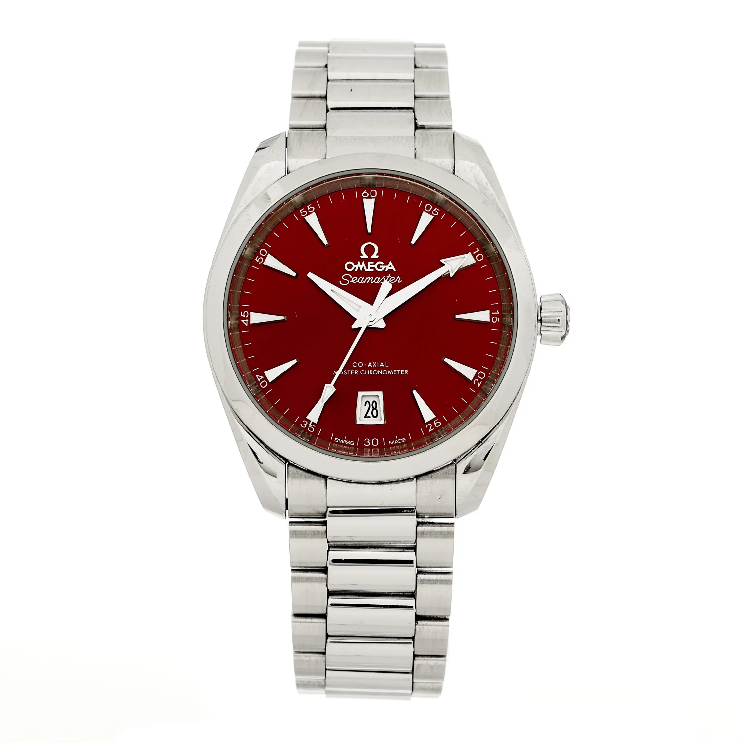 Stainless Steel 38mm Seamaster Aqua Terra Master Co-Axial Chronometer Automatic Watch Red 220.10.38.20.13.003
