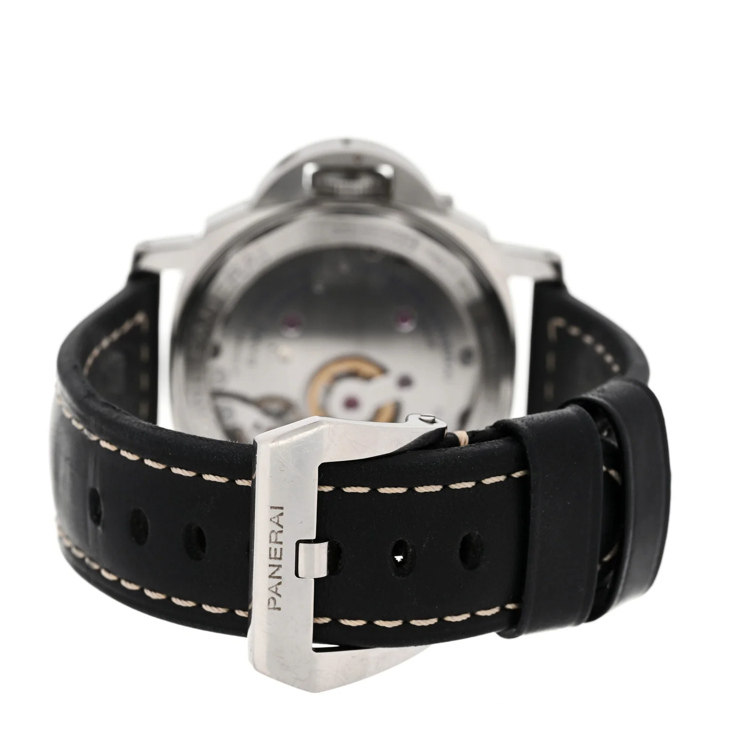 Stainless Steel Calfskin 44mm Luminor Marina Manual Winding Watch Black PAM00510 - Image 3