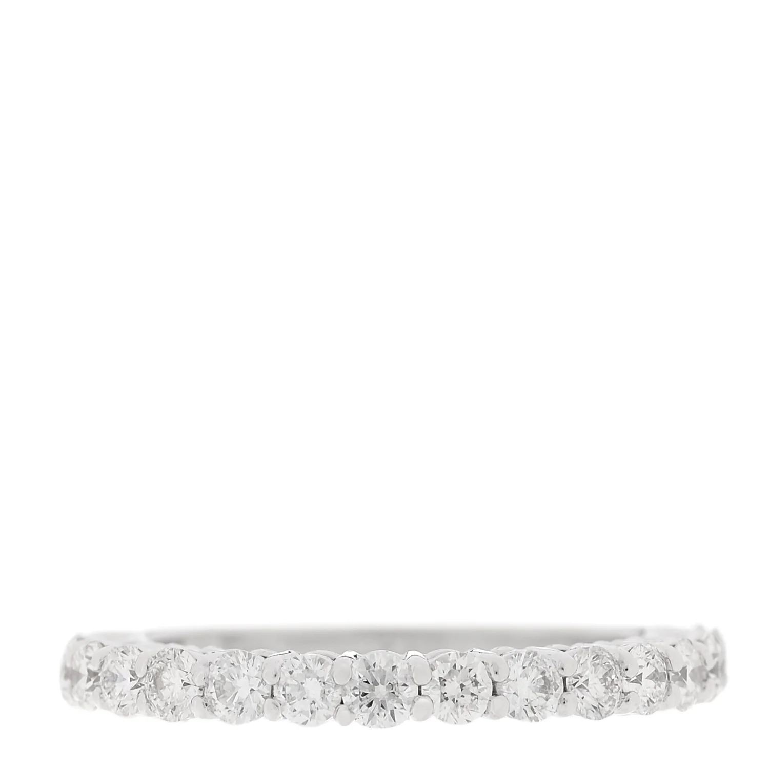 14K White Gold Diamond 0.56ctw Half Eternity Band Ring 46 3.75