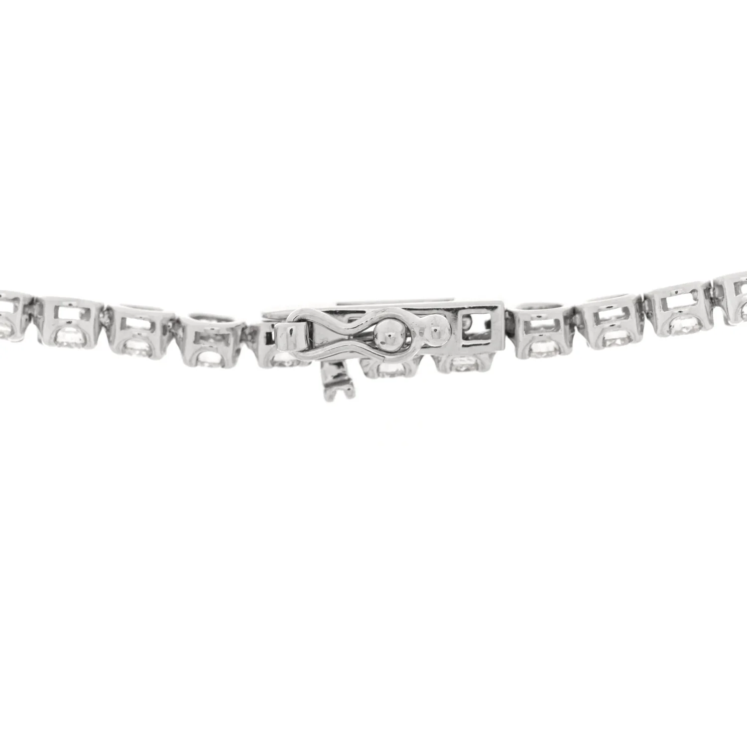 14K White Gold Diamond 4.96ctw Tennis Necklace - Image 4