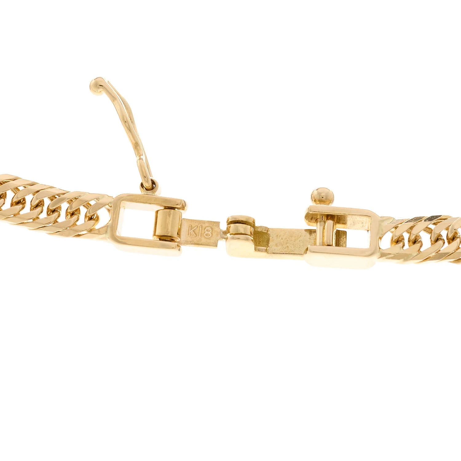 18K Yellow Gold Curb Chain Necklace 15.75 - Image 6