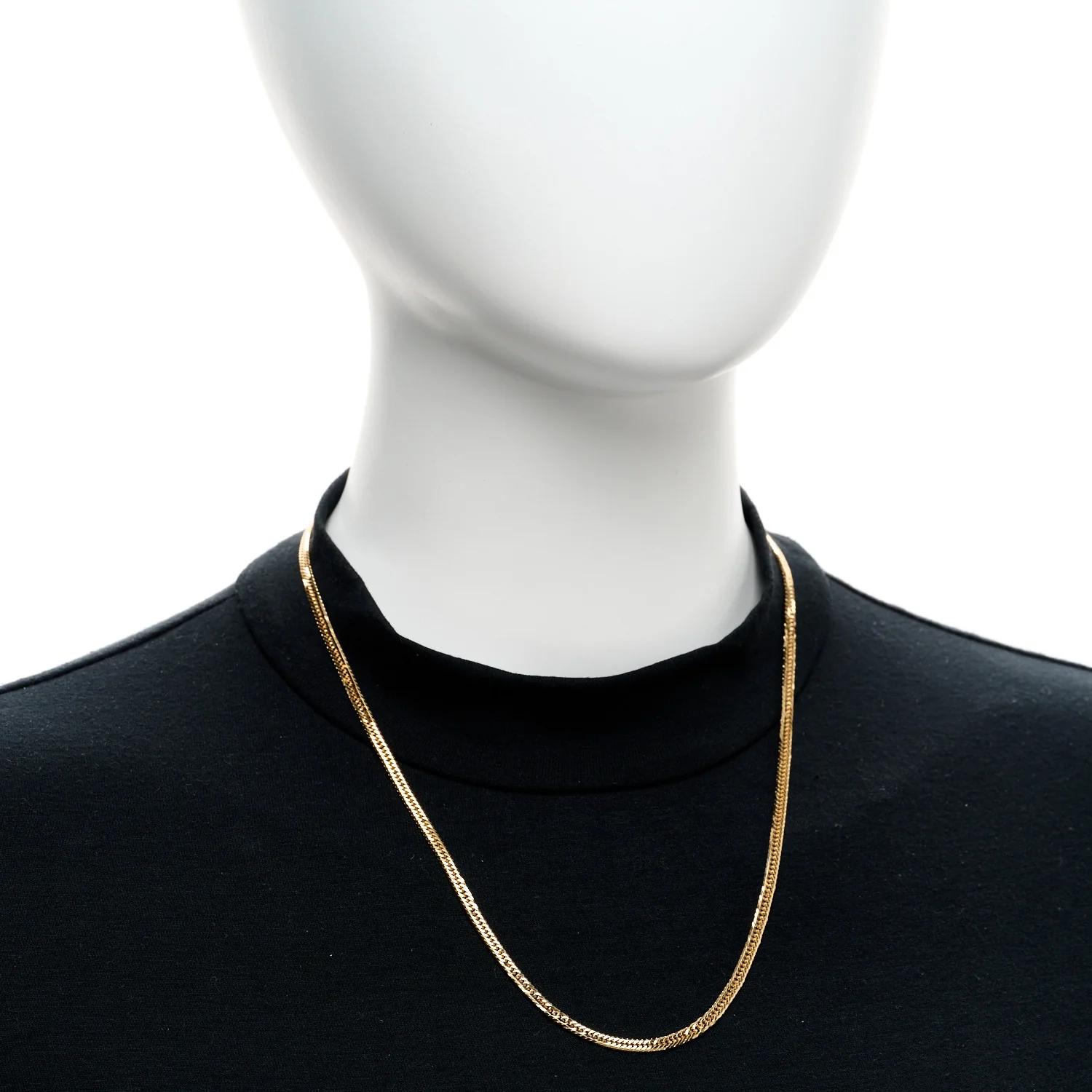 18K Yellow Gold Curb Chain Necklace 19.75" - Image 2
