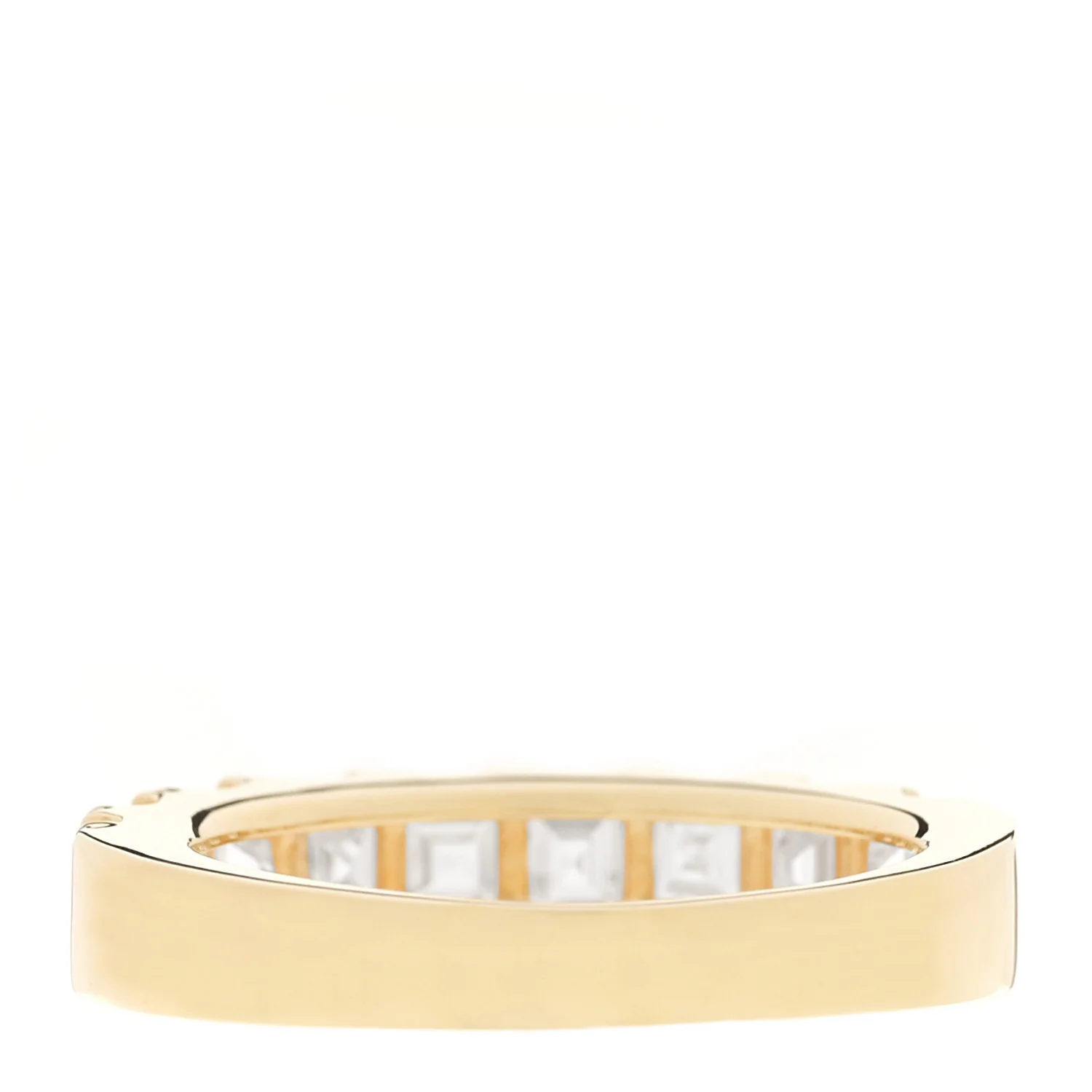 18K Yellow Gold Diamond 2.00ctw Square Emerald Cut Half Eternity Band Ring 52 6 - Image 3