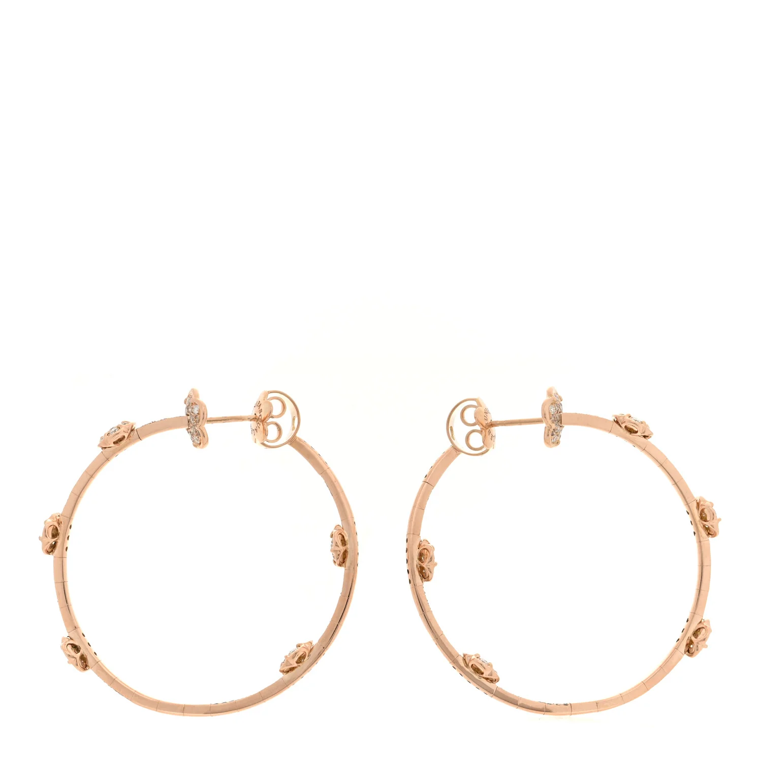 18K Rose Gold Diamond Figlia Dei Fiori Earrings - Image 3