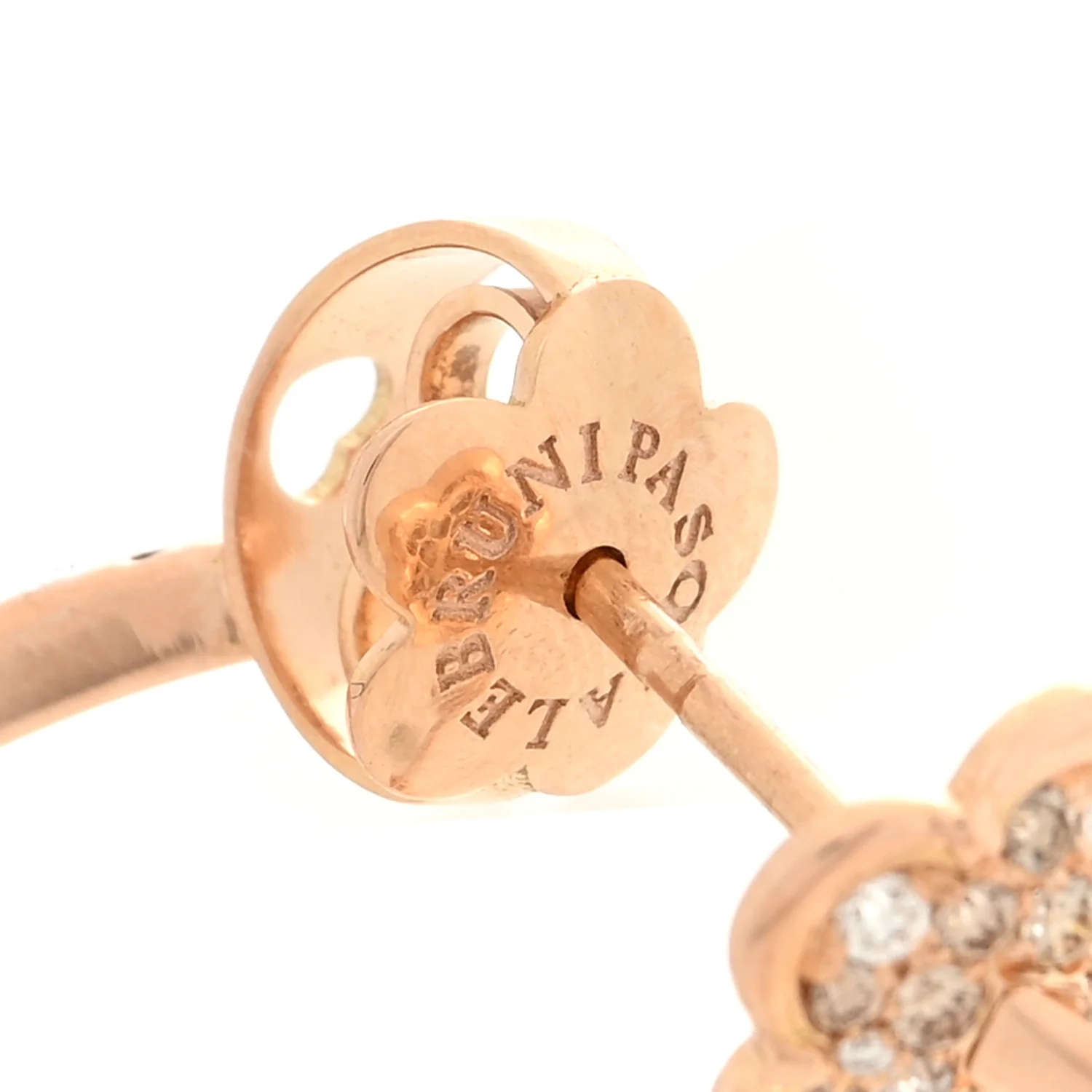 18K Rose Gold Diamond Figlia Dei Fiori Earrings - Image 4